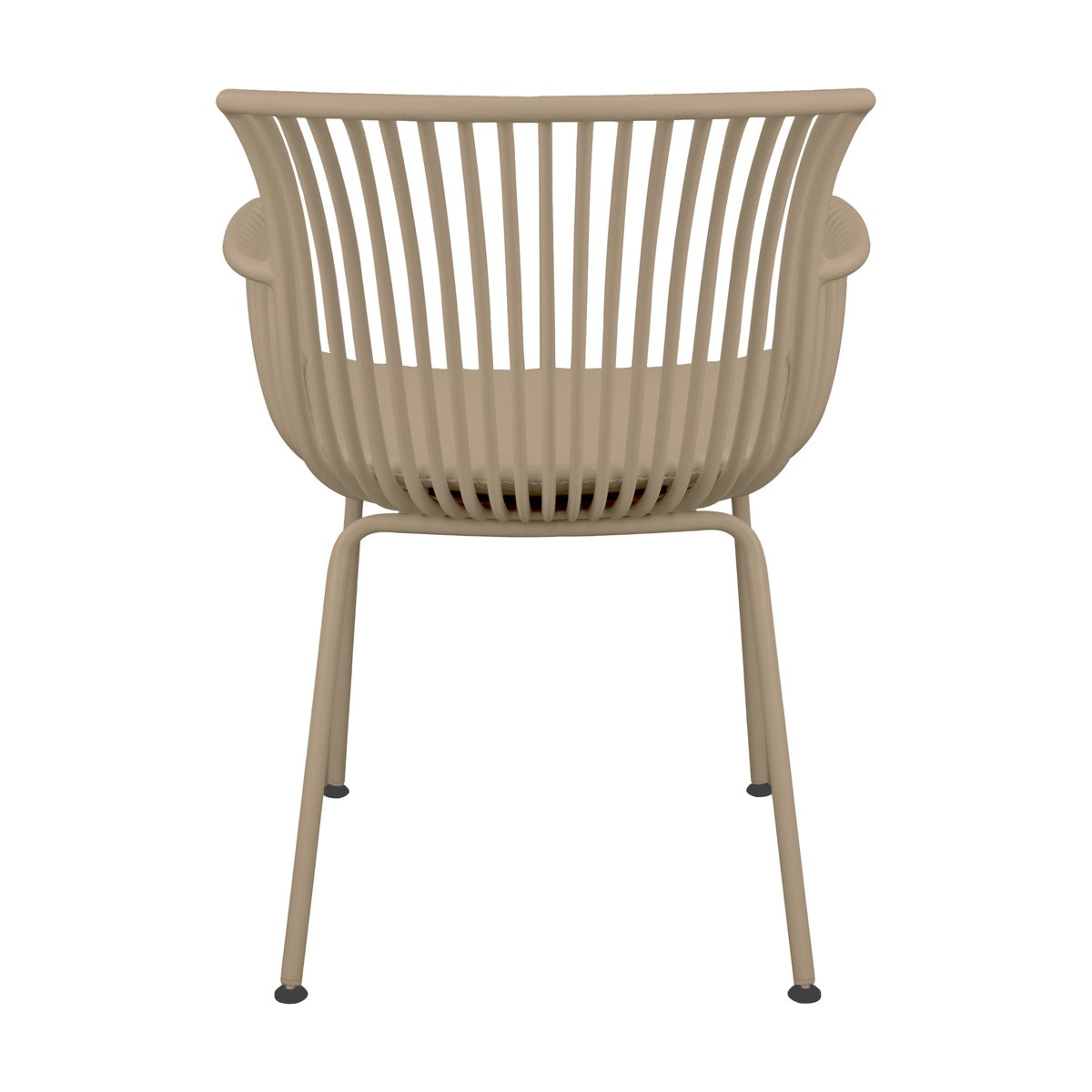 Gartenstuhl – Kunststoff Schale, PU-Leder Kissen, Beige Farbe - Otis | Kick Collection