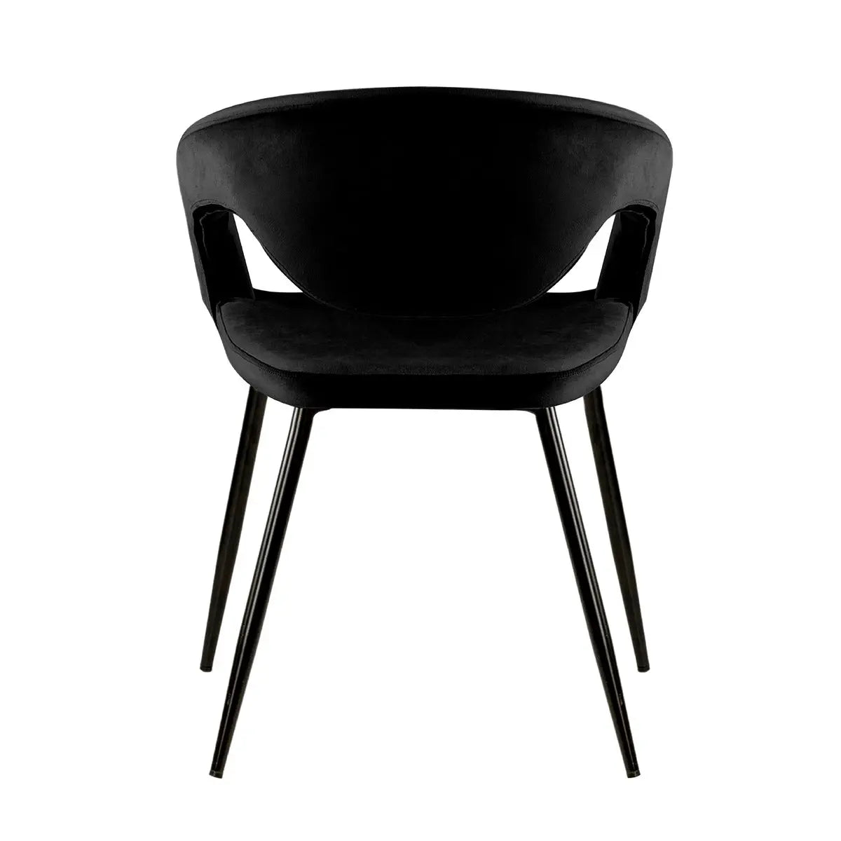 Esszimmerstuhl – Velvet Stoff, Metall Gestell, Schwarze Farbe - Lenn | Kick Collection