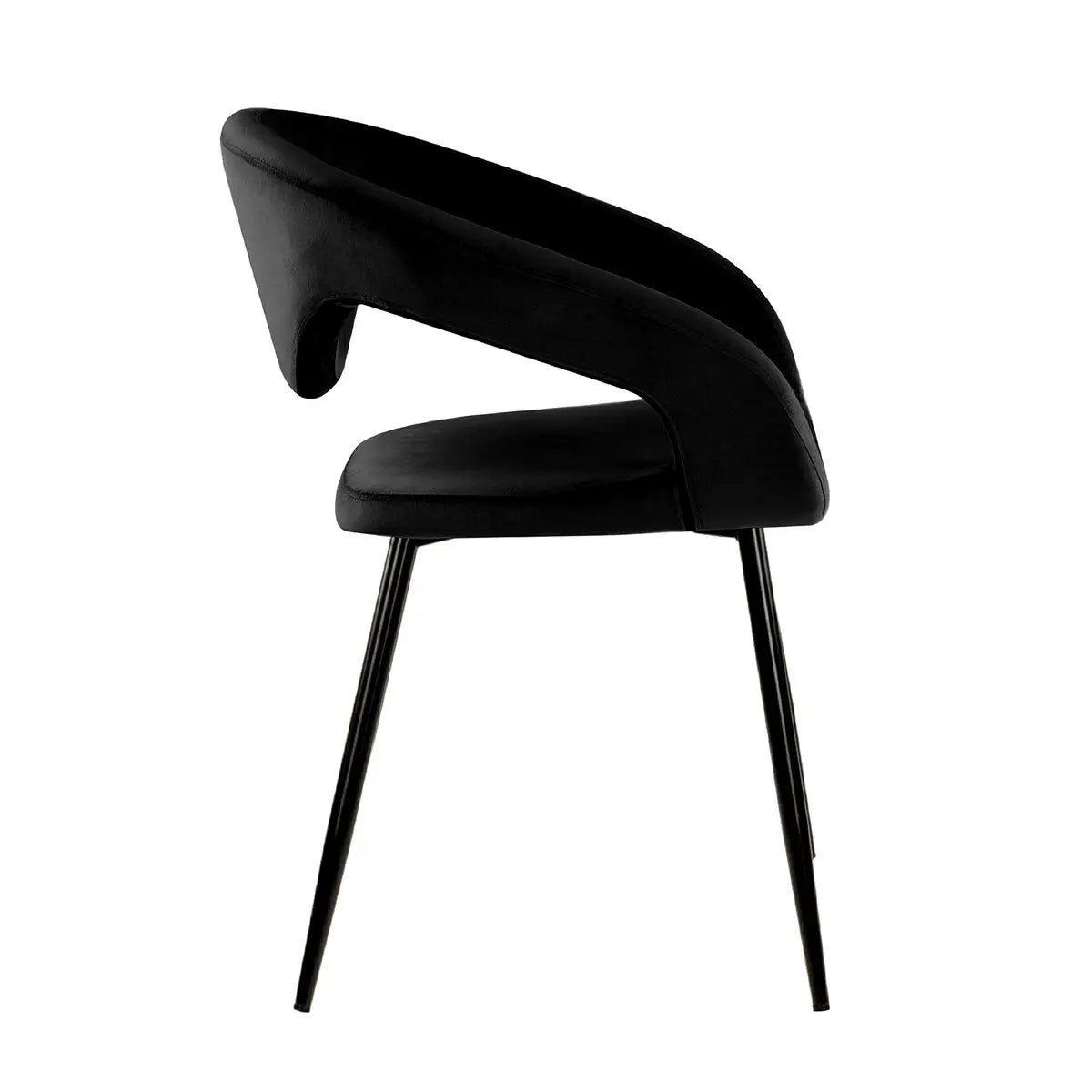 Esszimmerstuhl – Velvet Stoff, Metall Gestell, Schwarze Farbe - Lenn | Kick Collection