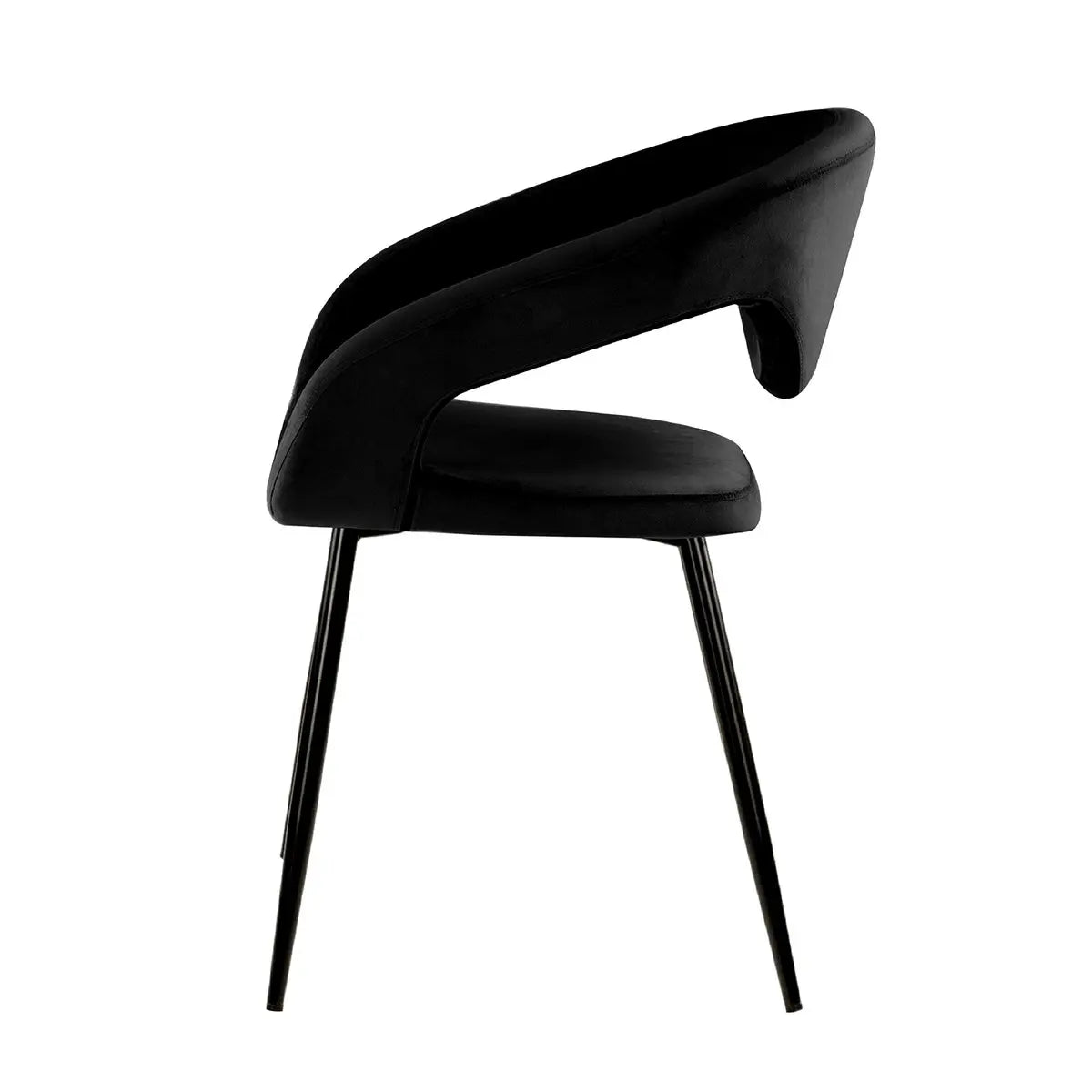 Esszimmerstuhl – Velvet Stoff, Metall Gestell, Schwarze Farbe - Lenn | Kick Collection
