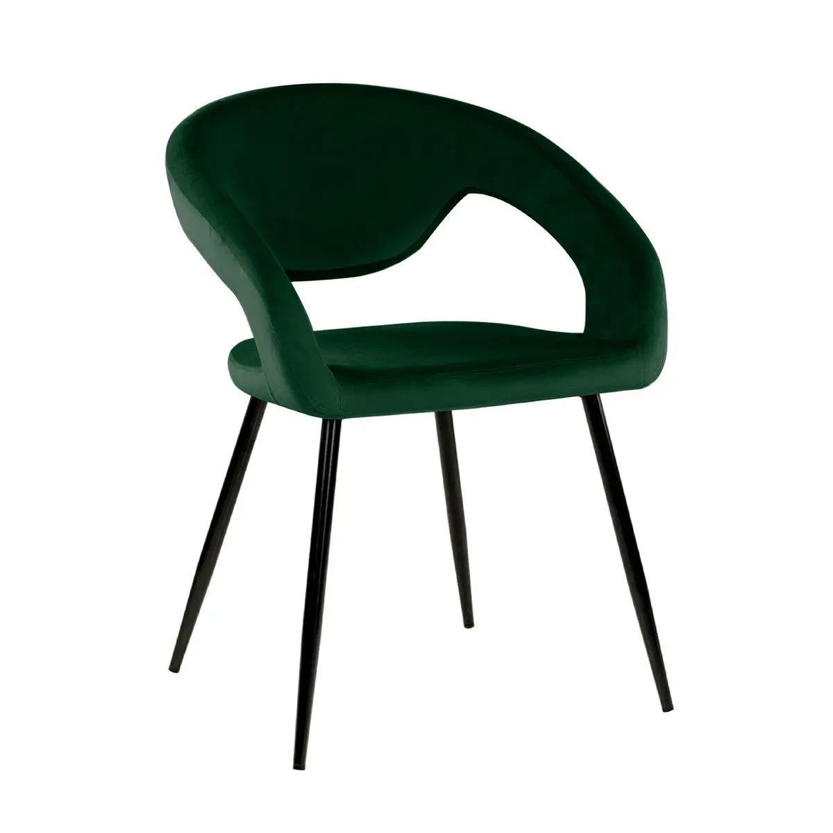 Esszimmerstuhl – Velvet Stoff, Metall Gestell, Dunkelgrüne Farbe - Lenn | Kick Collection