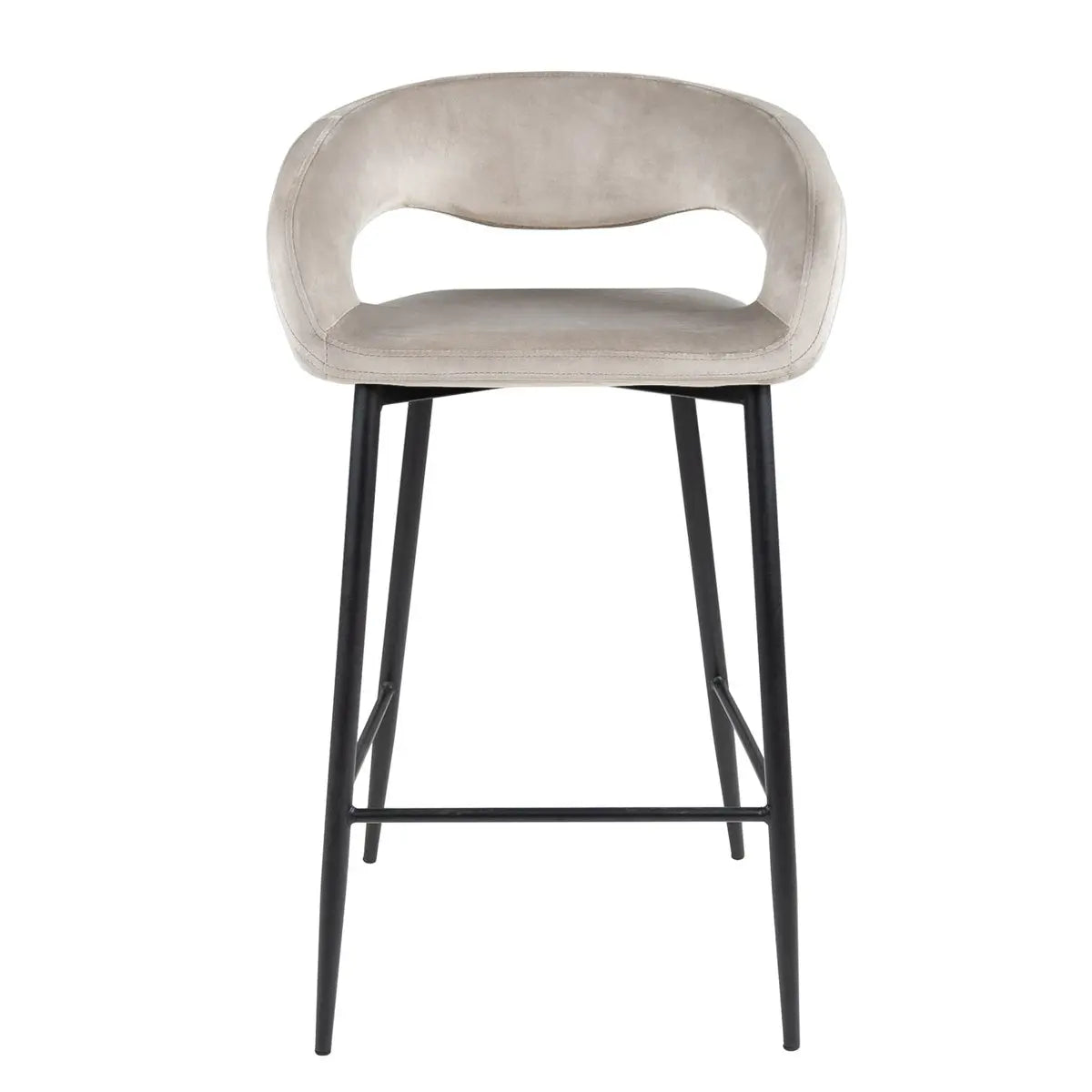 Barstuhl – Velvet Stoff, Metall Gestell, Champagne Farbe - Lenn | Kick Collection