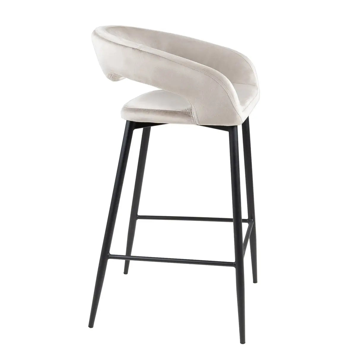 Barstuhl – Velvet Stoff, Metall Gestell, Champagne Farbe - Lenn | Kick Collection