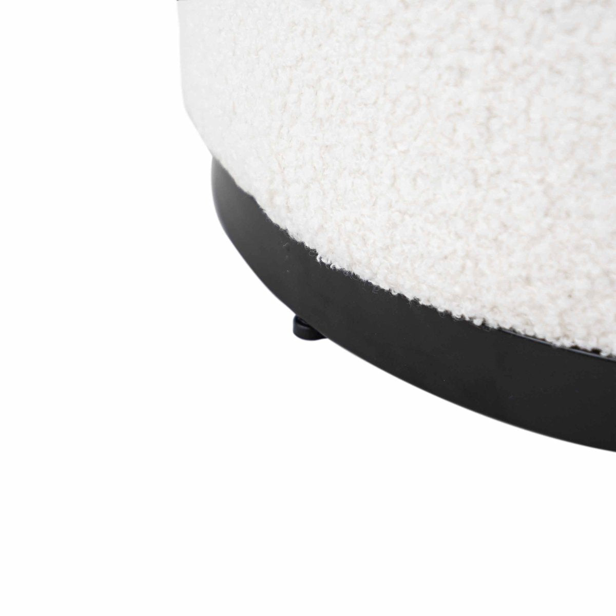 Hocker – Teddy Stoff, Metall Gestell, Multifunktion Nutzung, Weiß - Teddy | Kick
