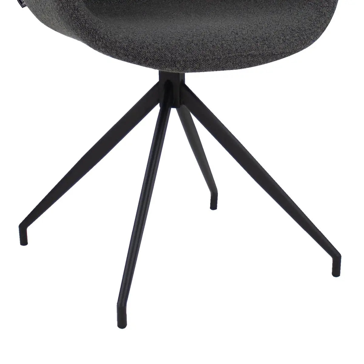 Drehstuhl – Bouclé Stoff, Drehbares Metallgestell, Dunkelgraue Farbe - Novi | Kick Collection