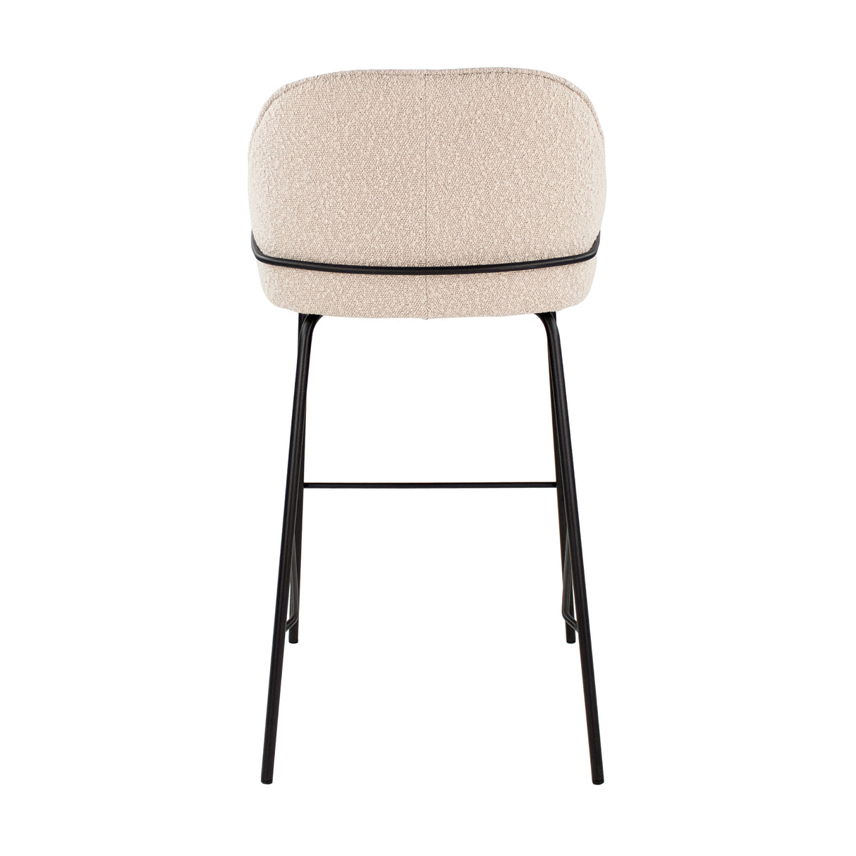 Bouclé Fabric Bar Stool Comfortable Backrest Black Metal Frame with Footrest – Sepp | Kick Collection