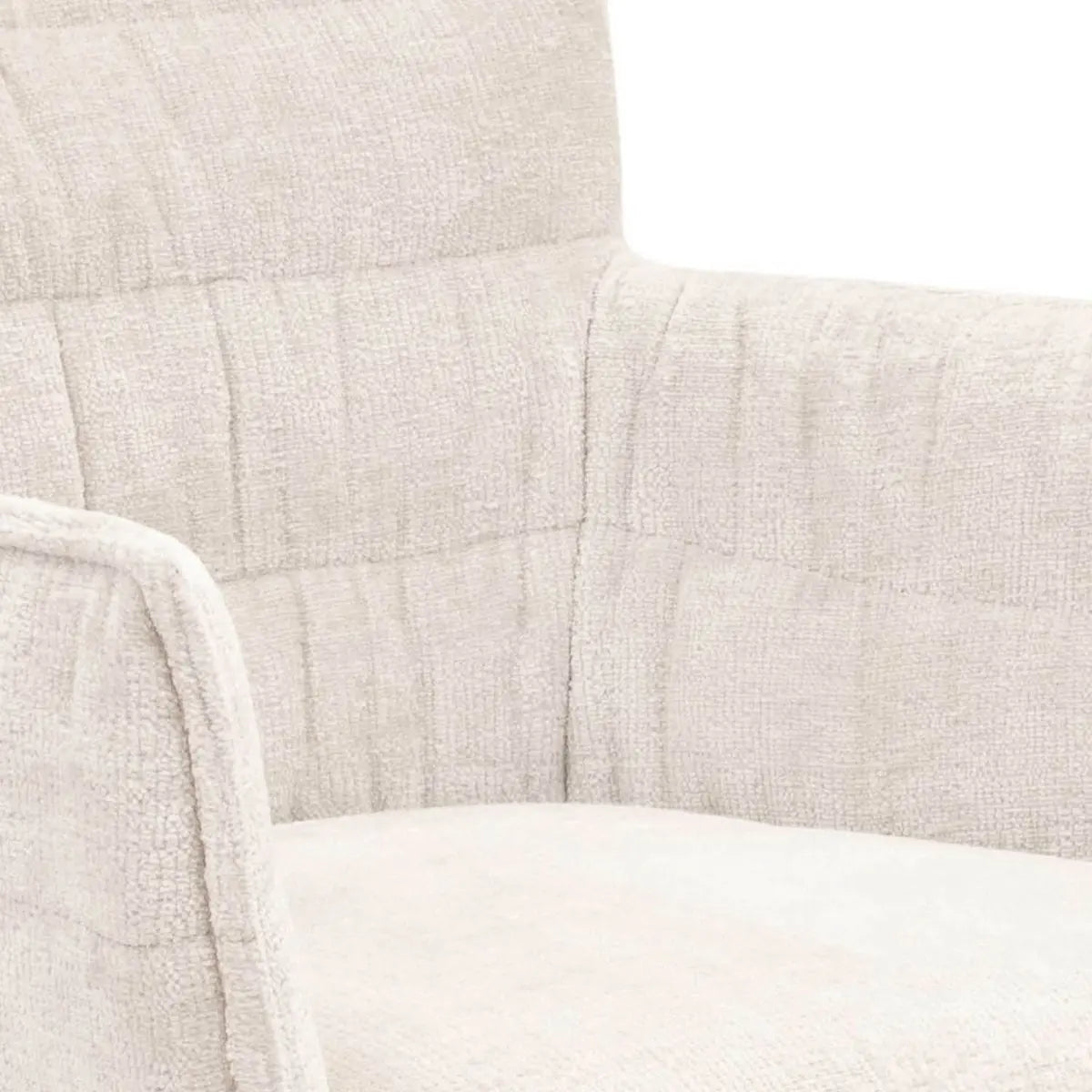 Esszimmerstuhl – Cremefarbener Ton, Chenille Bezug, Geschwungene Rückenlehne - Goos | Kick Collection