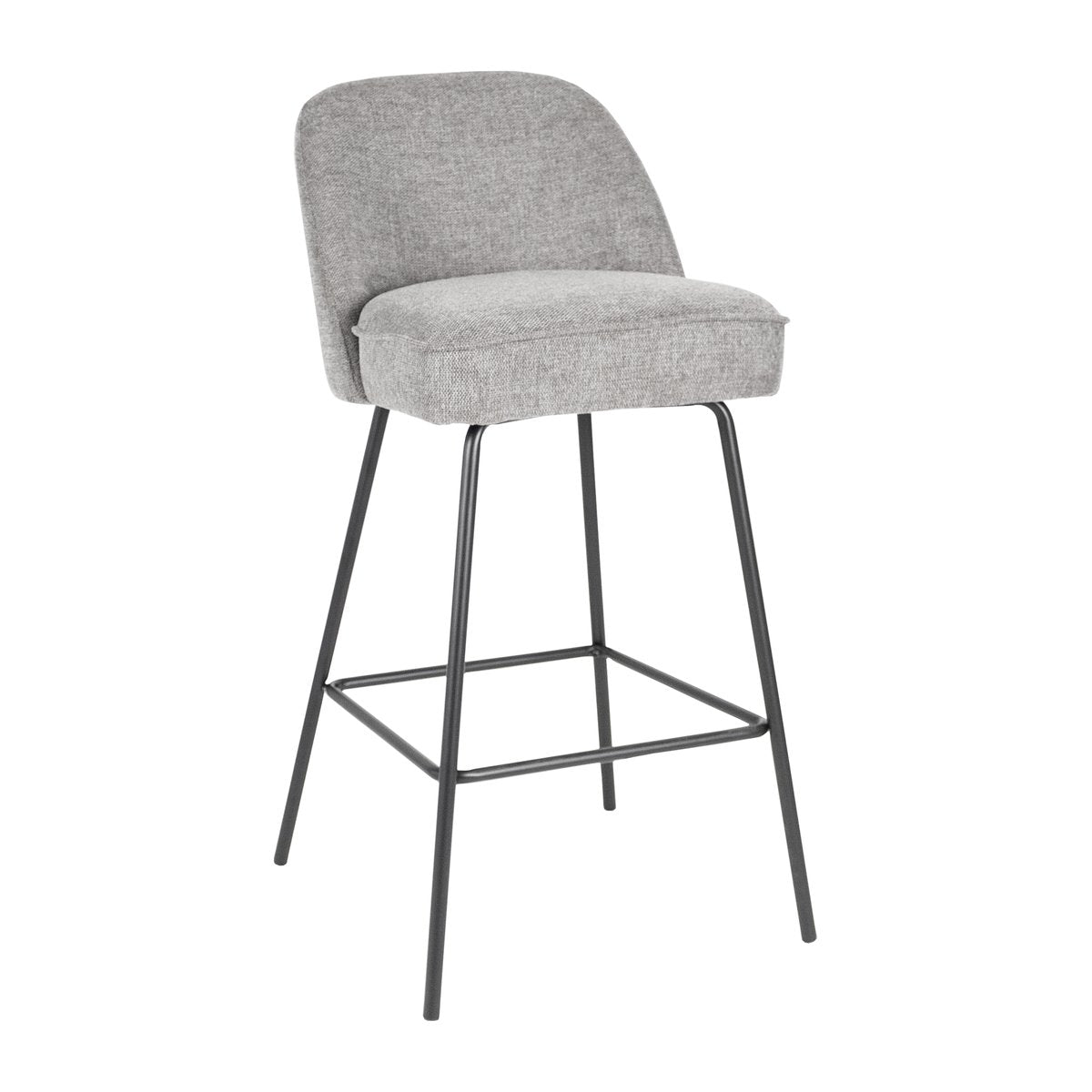 Barstuhl – Texture Stoff, Metall Gestell, Dunkelgraue Farbe - Lucy | Kick Collection