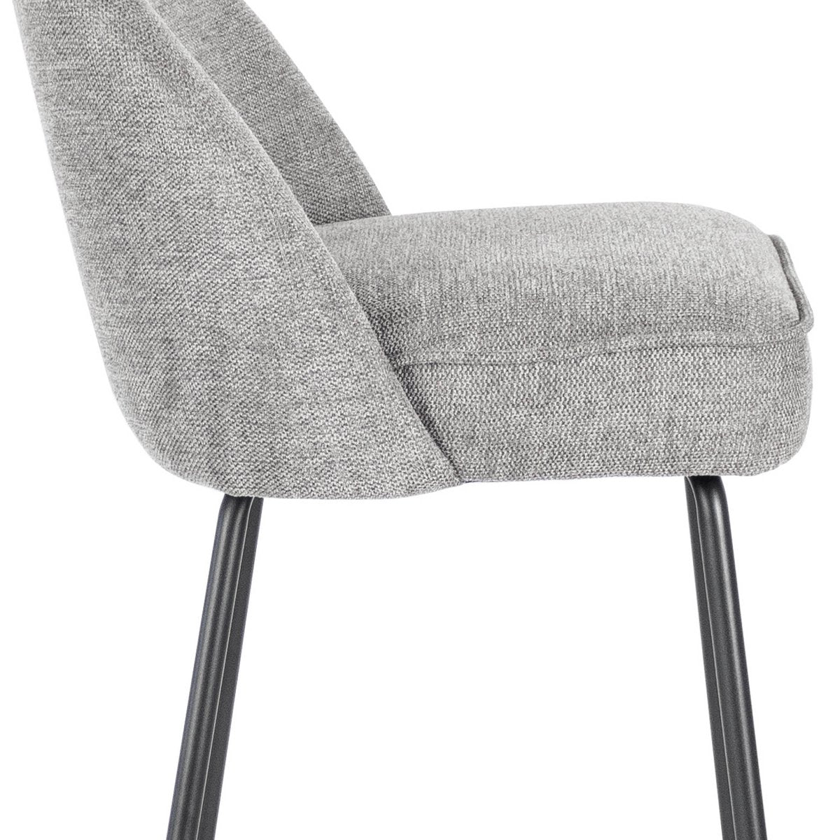 Barstuhl – Texture Stoff, Metall Gestell, Dunkelgraue Farbe - Lucy | Kick Collection