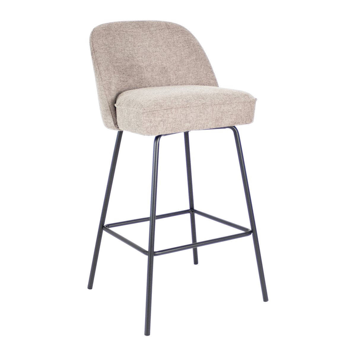 Barstuhl – Texture Stoff, Metall Gestell, Taupe Farbe - Lucy | Kick Collection