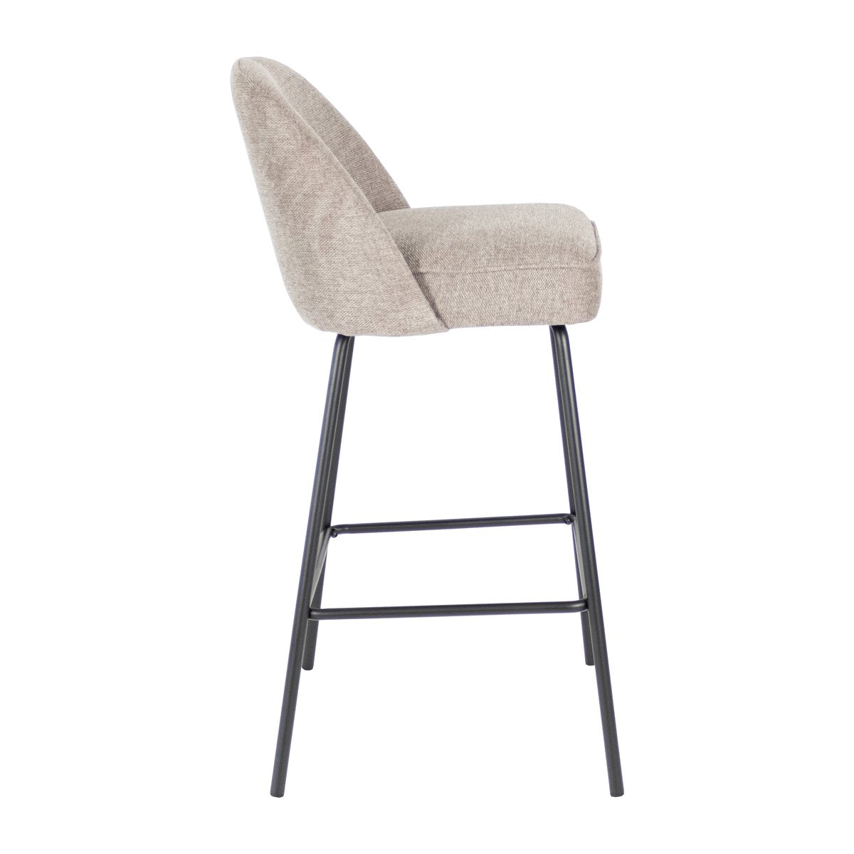 Barstuhl – Texture Stoff, Metall Gestell, Taupe Farbe - Lucy | Kick Collection