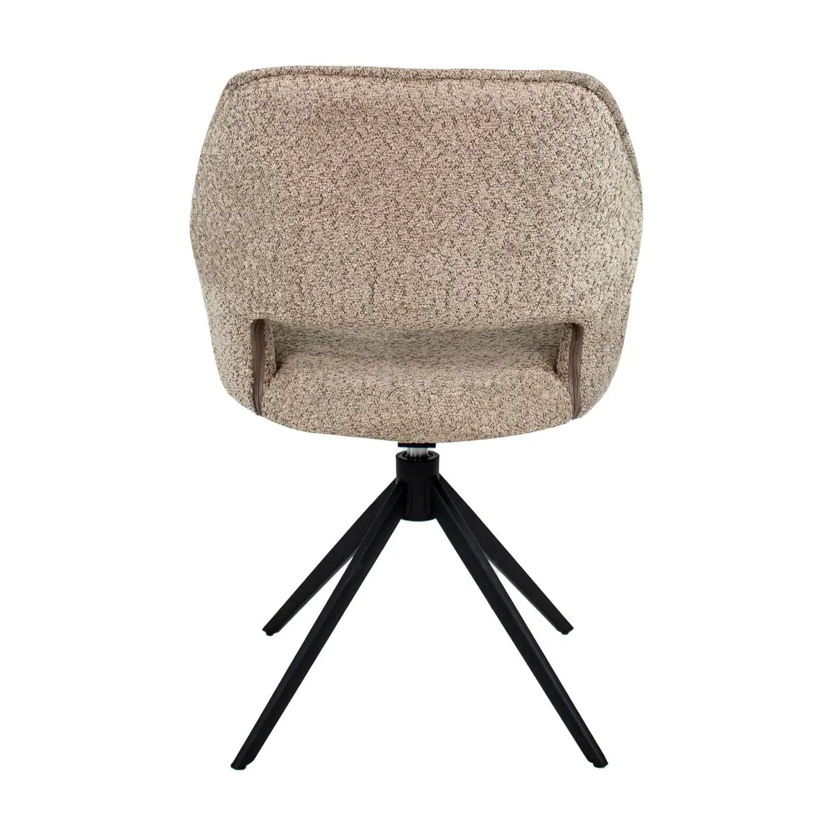 Drehstuhl – Bouclé Stoff, Schwarzes Metallgestell, Beige Farbe - Owen | Kick Collection