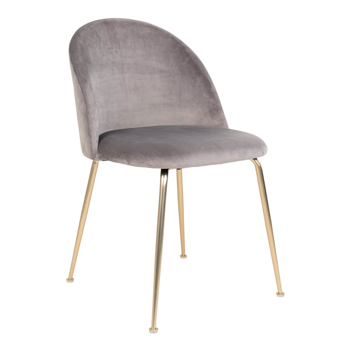 Esszimmerstuhl – Grauer Samt, Messingbeine, 76 cm - Geneve | House Nordic