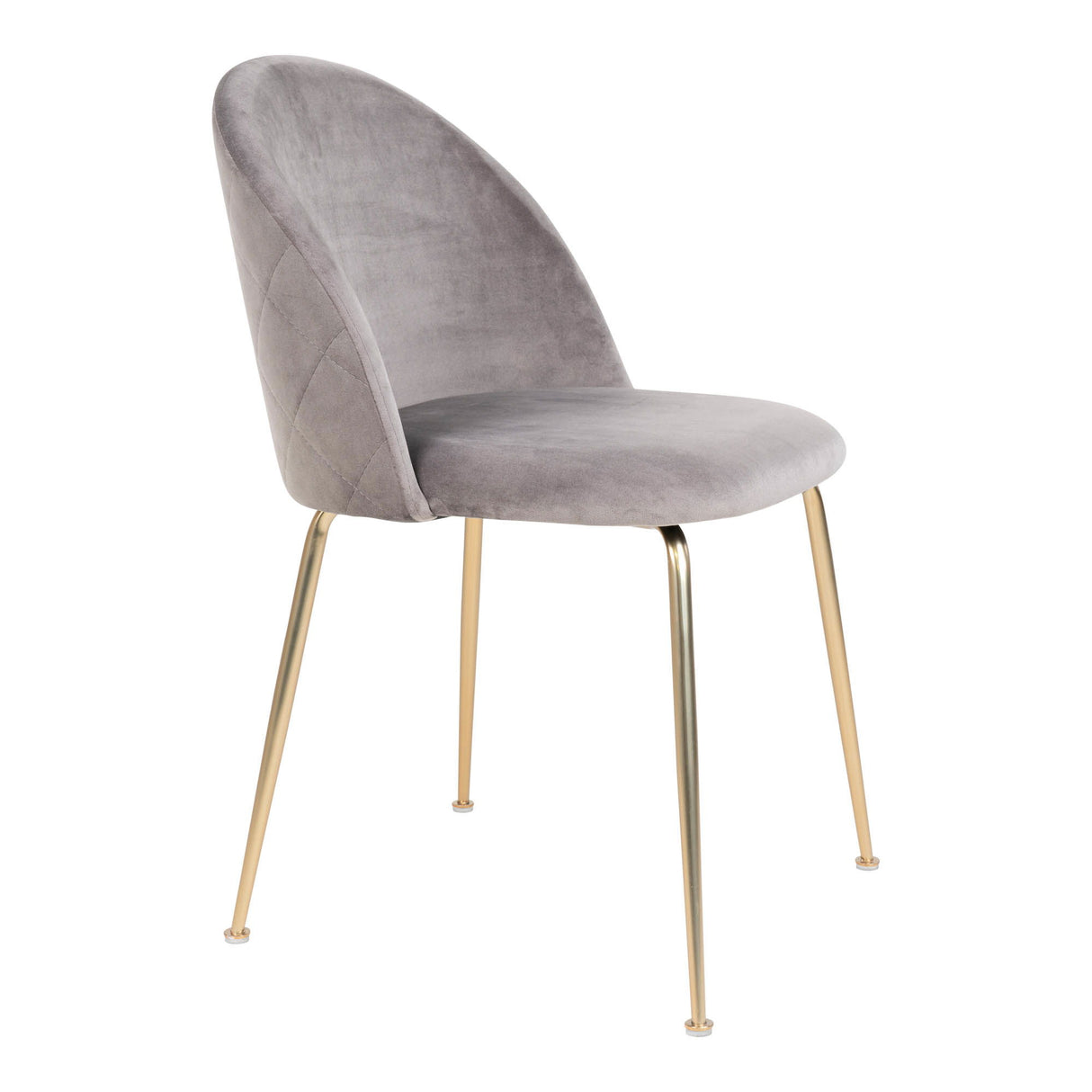 Esszimmerstuhl – Grauer Samt, Messingbeine, 76 cm - Geneve | House Nordic