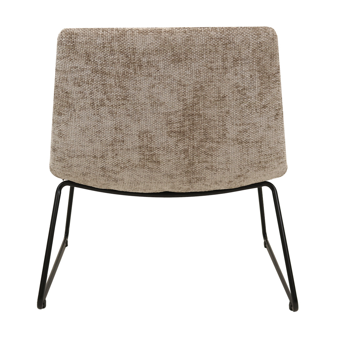 Sessel – Chenille Stoff, Metallgestell, Champagner Farbe - James | Kick Collection