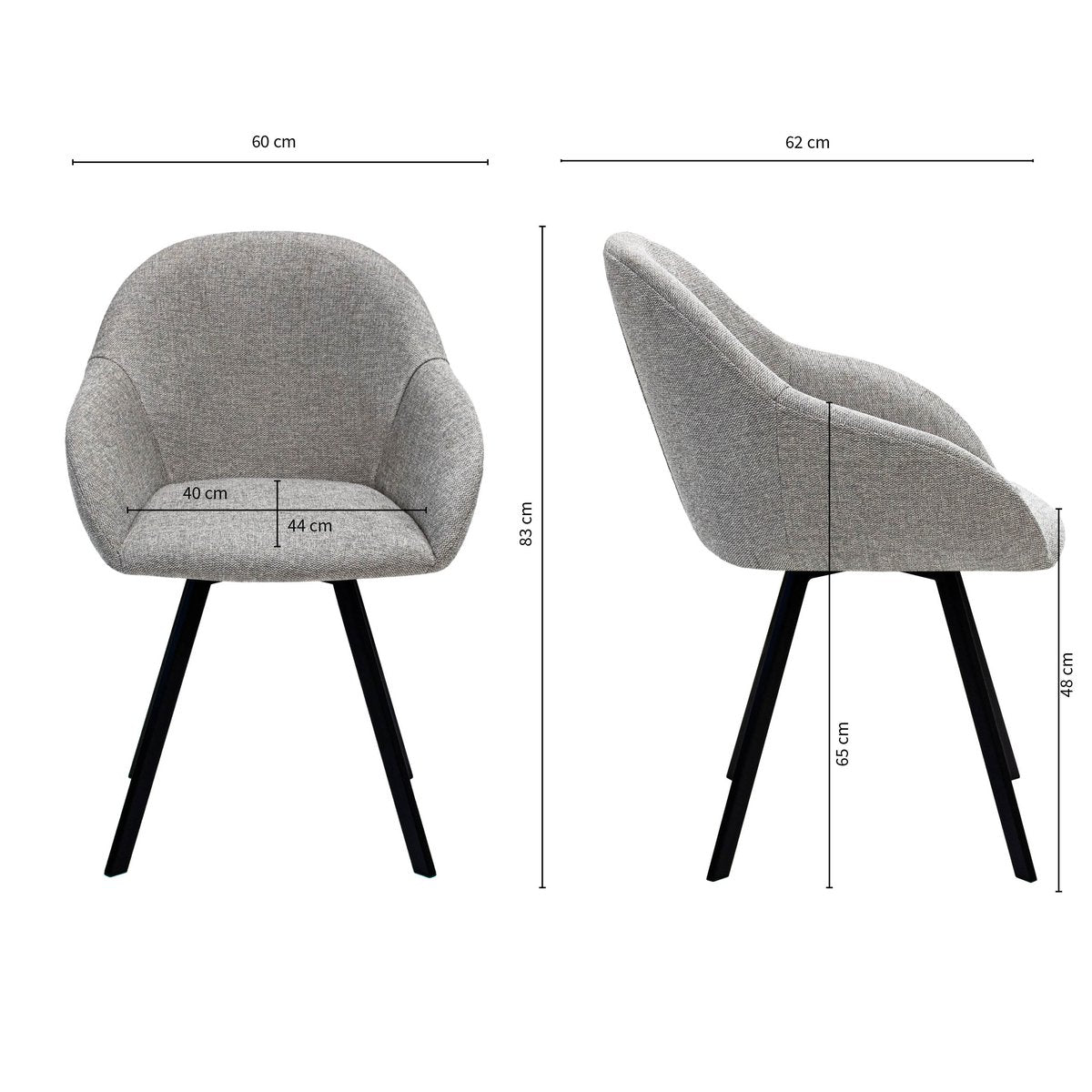 Dining Chair Upholstered Fabric with Padded Seat – Olof | Kick Collection