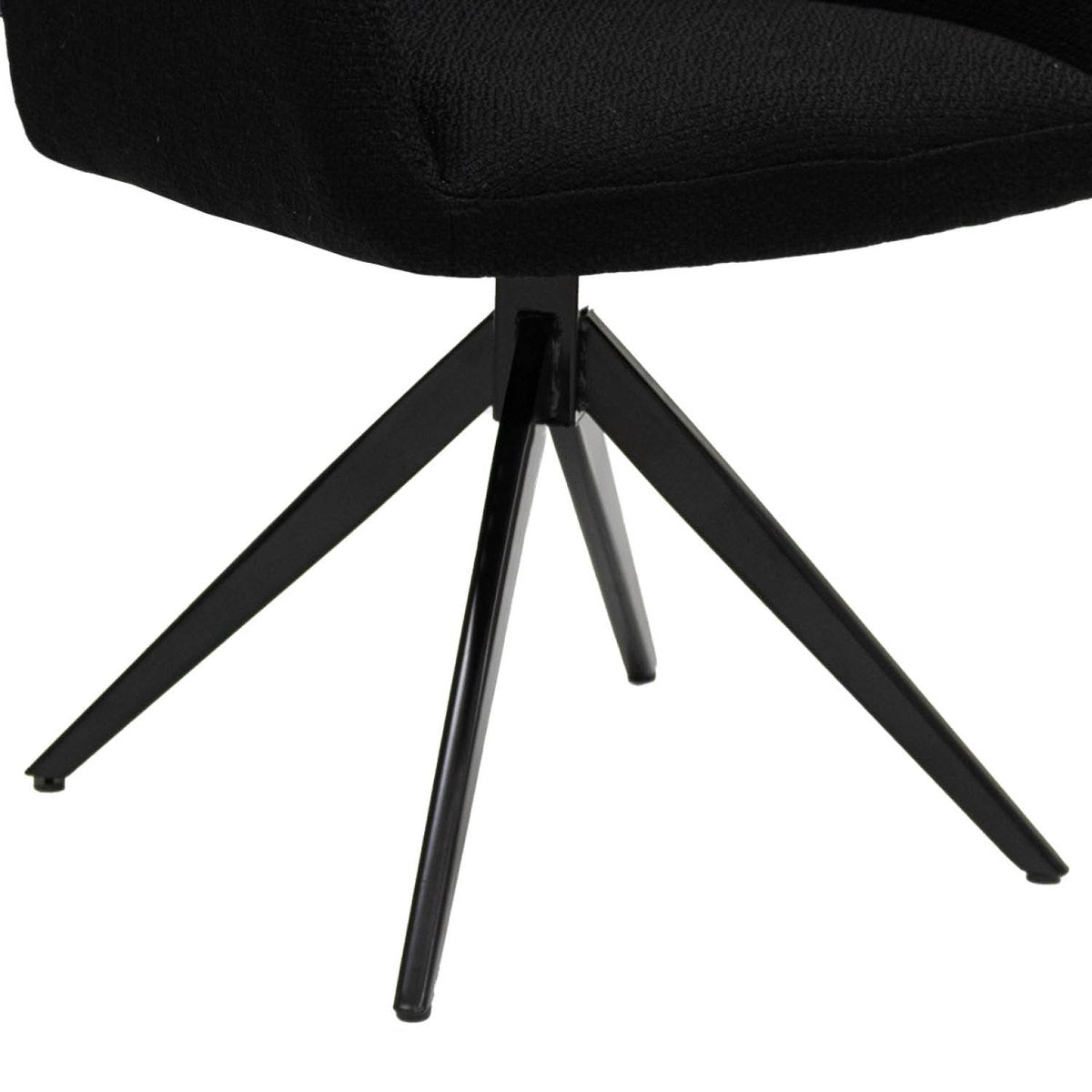 Drehstuhl – Strukturstoff Bezug, Schwarzes Metallgestell, Schwarze Farbe - Ravi | Kick Collection