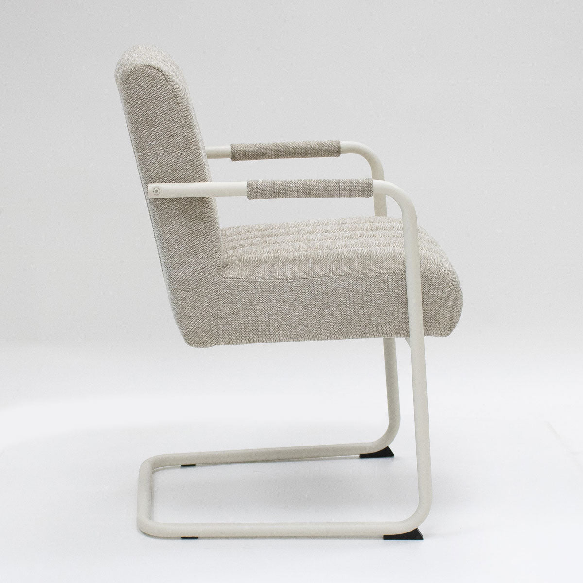 Sessel – Texture Stoff, Weißes Rohrgestell, Beige Farbe - Isa | Kick Collection