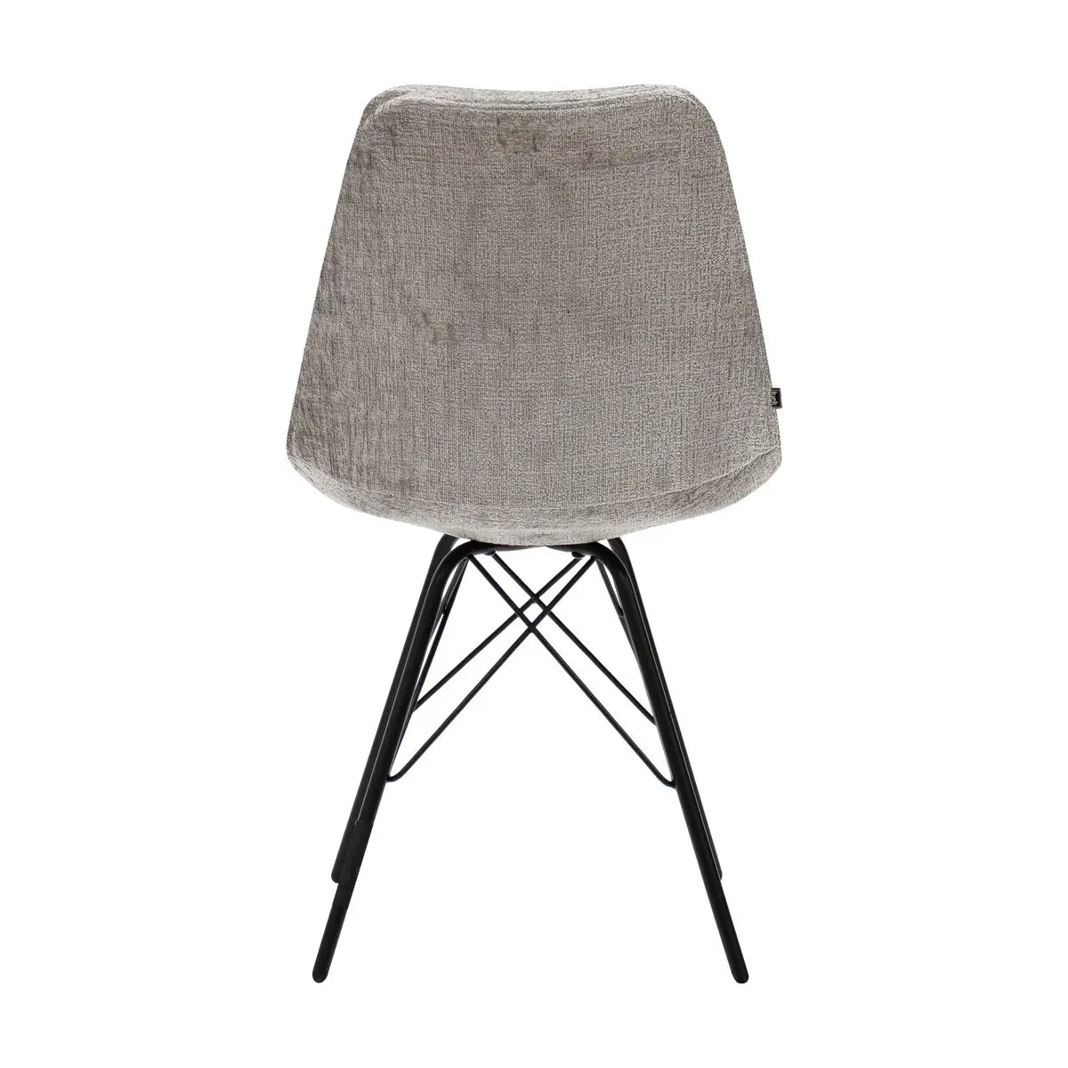 Esszimmerstuhl – Graue Farbe, Weicher Strukturstoff, Schwarzes Metallgestell - Bren | Kick Collection