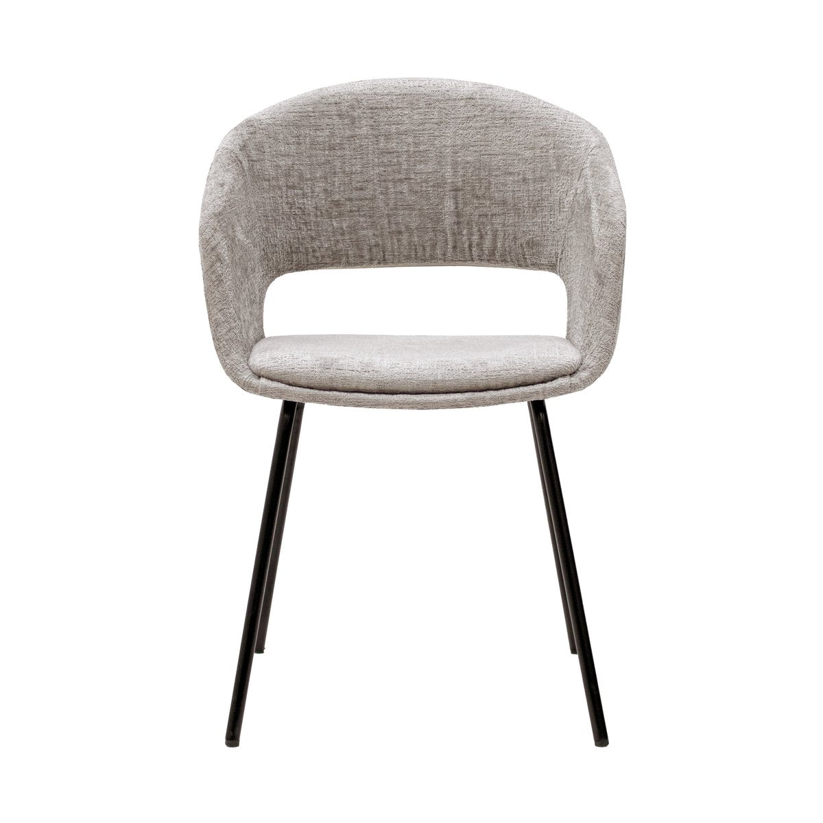 Esszimmerstuhl – Texture Stoff, Metall Gestell, Graue Farbe - Mette | Kick Collection