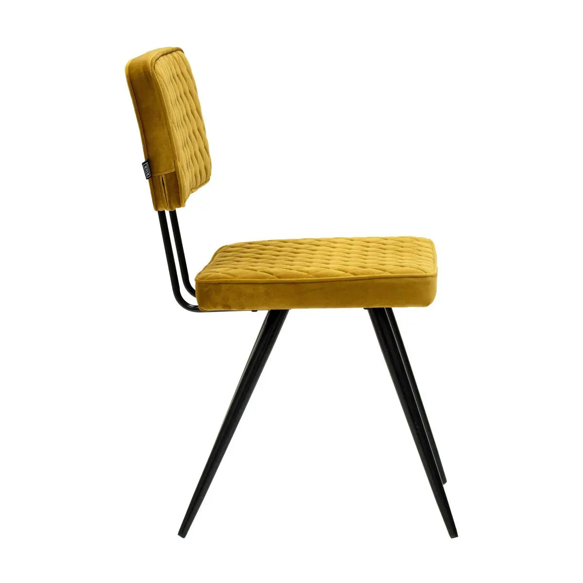 Esszimmerstuhl – Velvet Stoff, Rautensteppung, Goldene Farbe - Toby | Kick