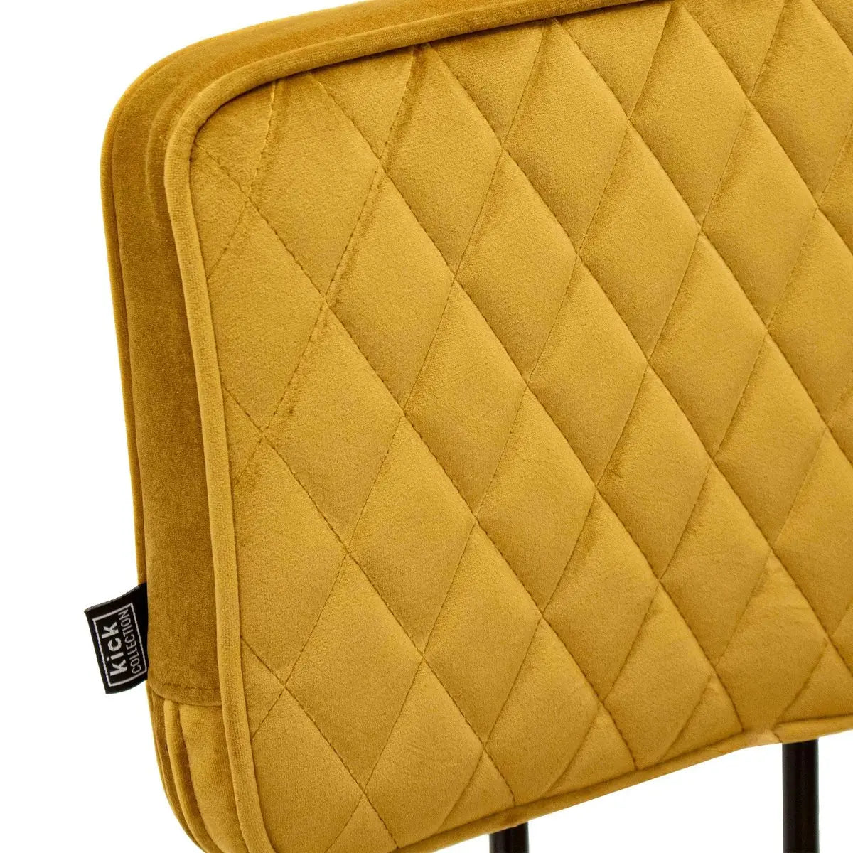 Esszimmerstuhl – Velvet Stoff, Rautensteppung, Goldene Farbe - Toby | Kick