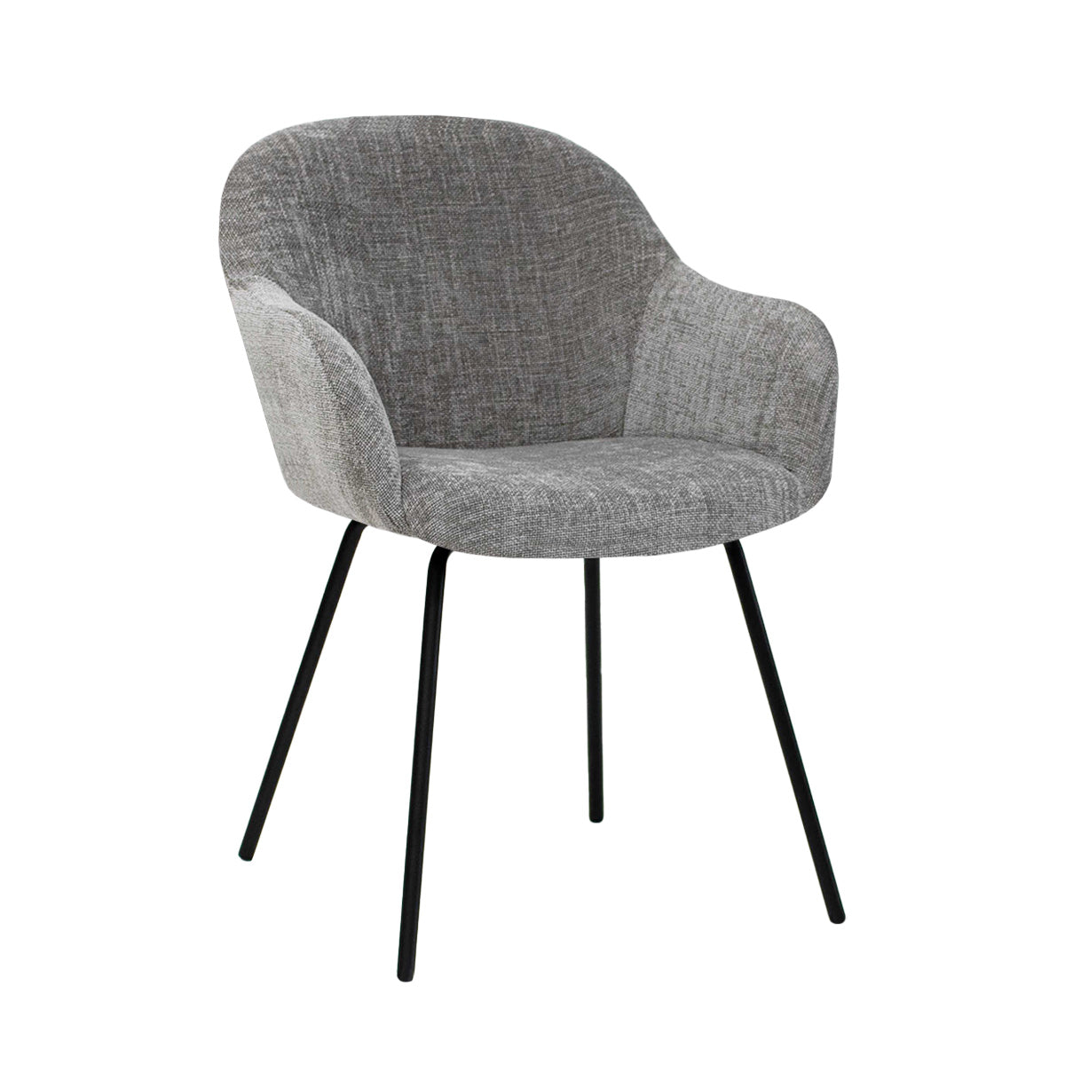 Dining Chair – Structural Fabric, Upholstery, Armrests, Grey – Arda | Kick Collection