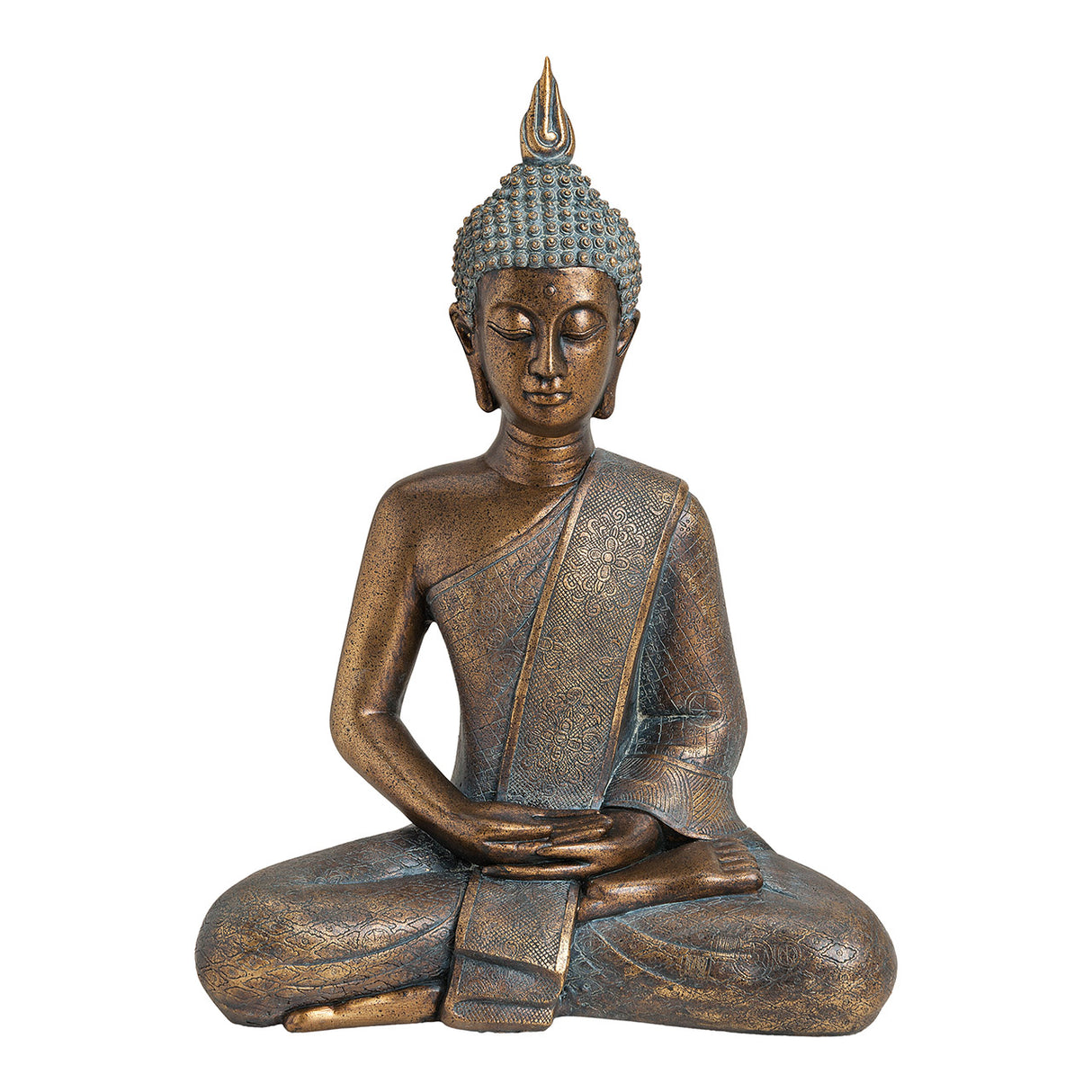 Dekofigur – Goldenes Poly, Buddha Figur | Wurm