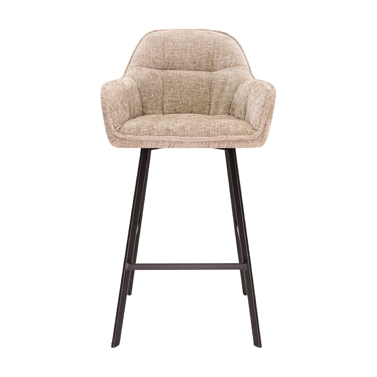 Barstuhl – Chenille Stoff, Metall Gestell, Champagne Farbe - Lynn | Kick Collection