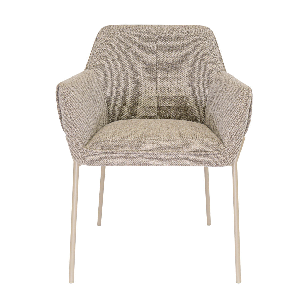 Esszimmerstuhl – Texture Stoff, Metall Gestell, Beige Farbe - Mila | Kick Collection
