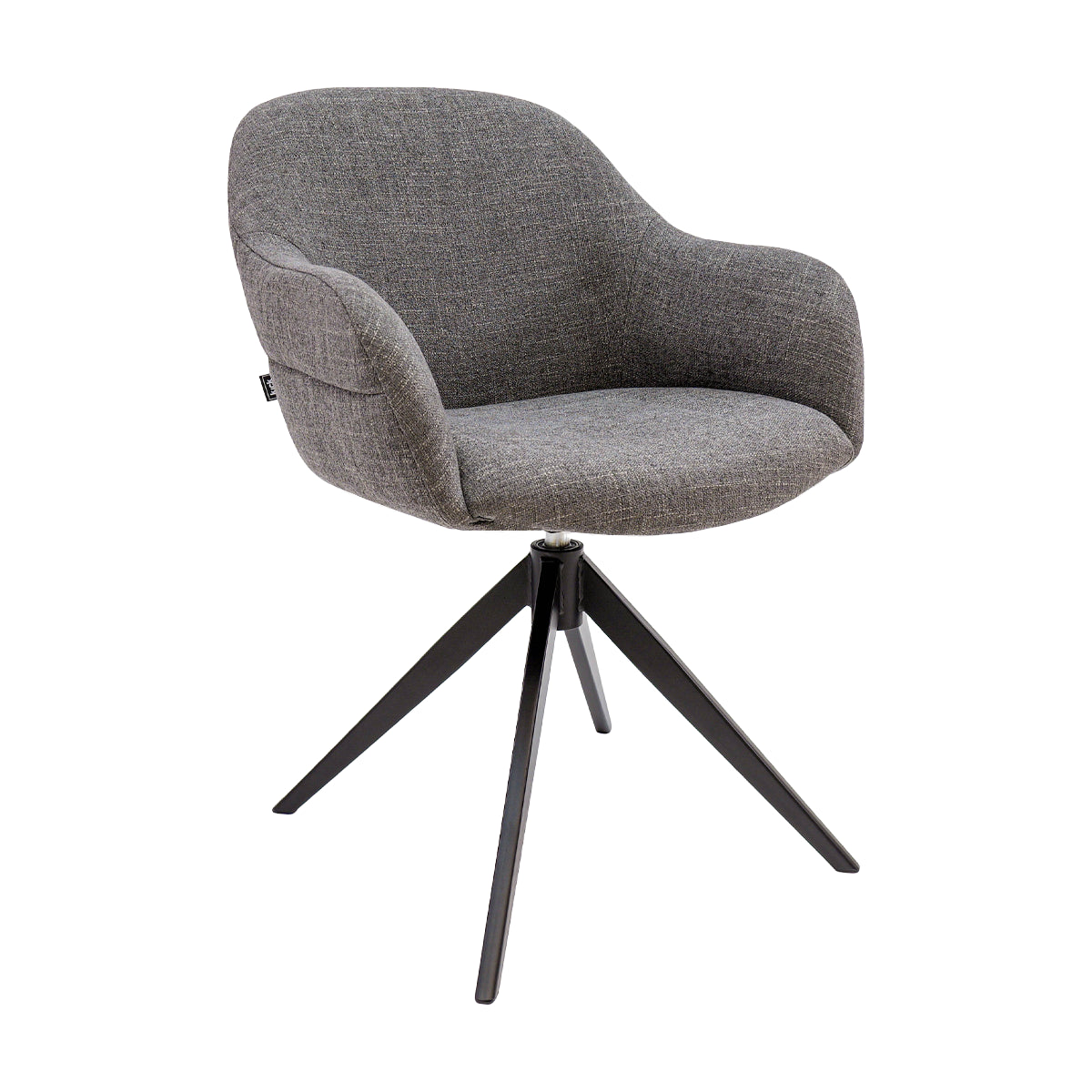 Drehstuhl – Strukturstoff Bezug, Drehbares Metallgestell, Dunkelgraue Farbe - Noel | Kick Collection