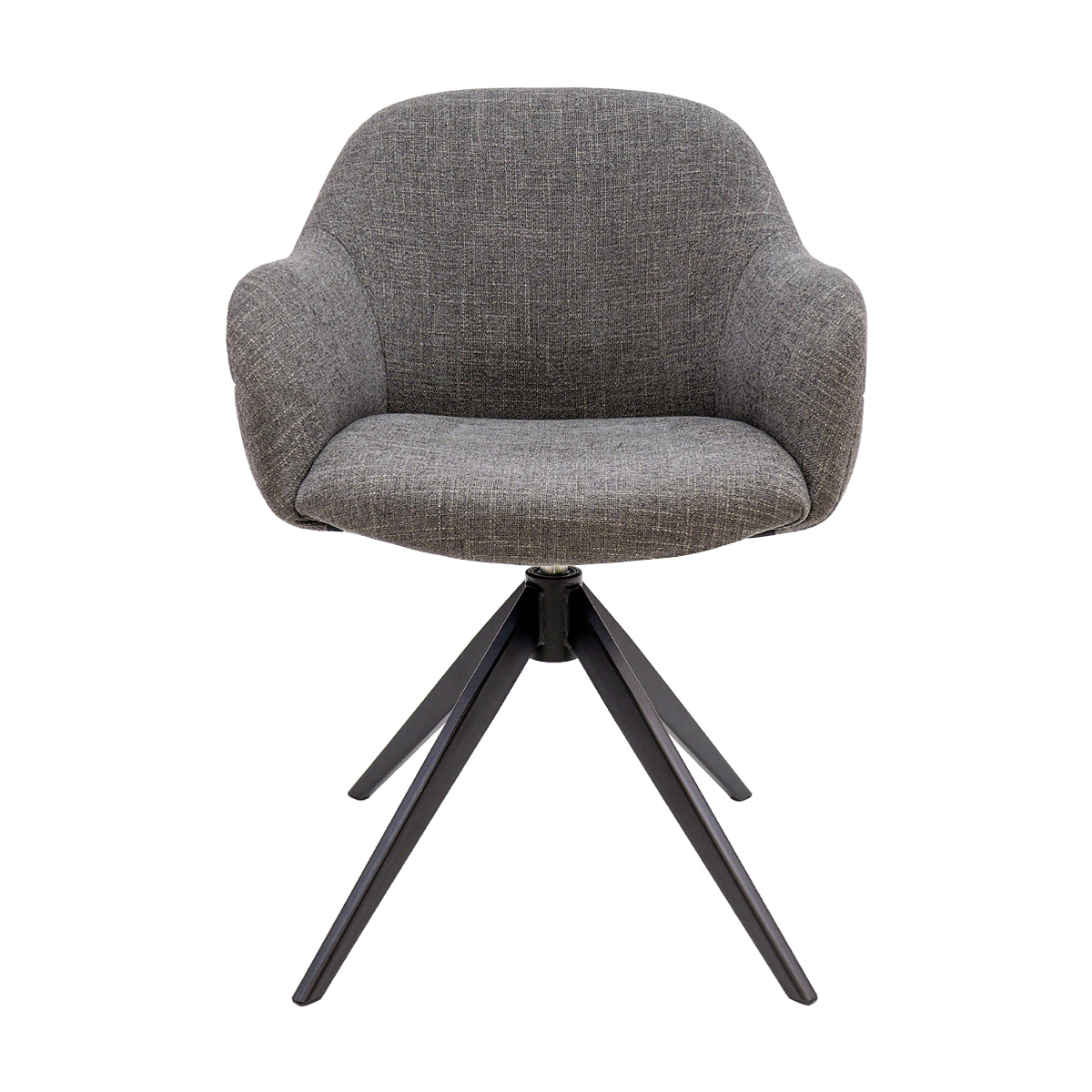 Drehstuhl – Strukturstoff Bezug, Drehbares Metallgestell, Dunkelgraue Farbe - Noel | Kick Collection