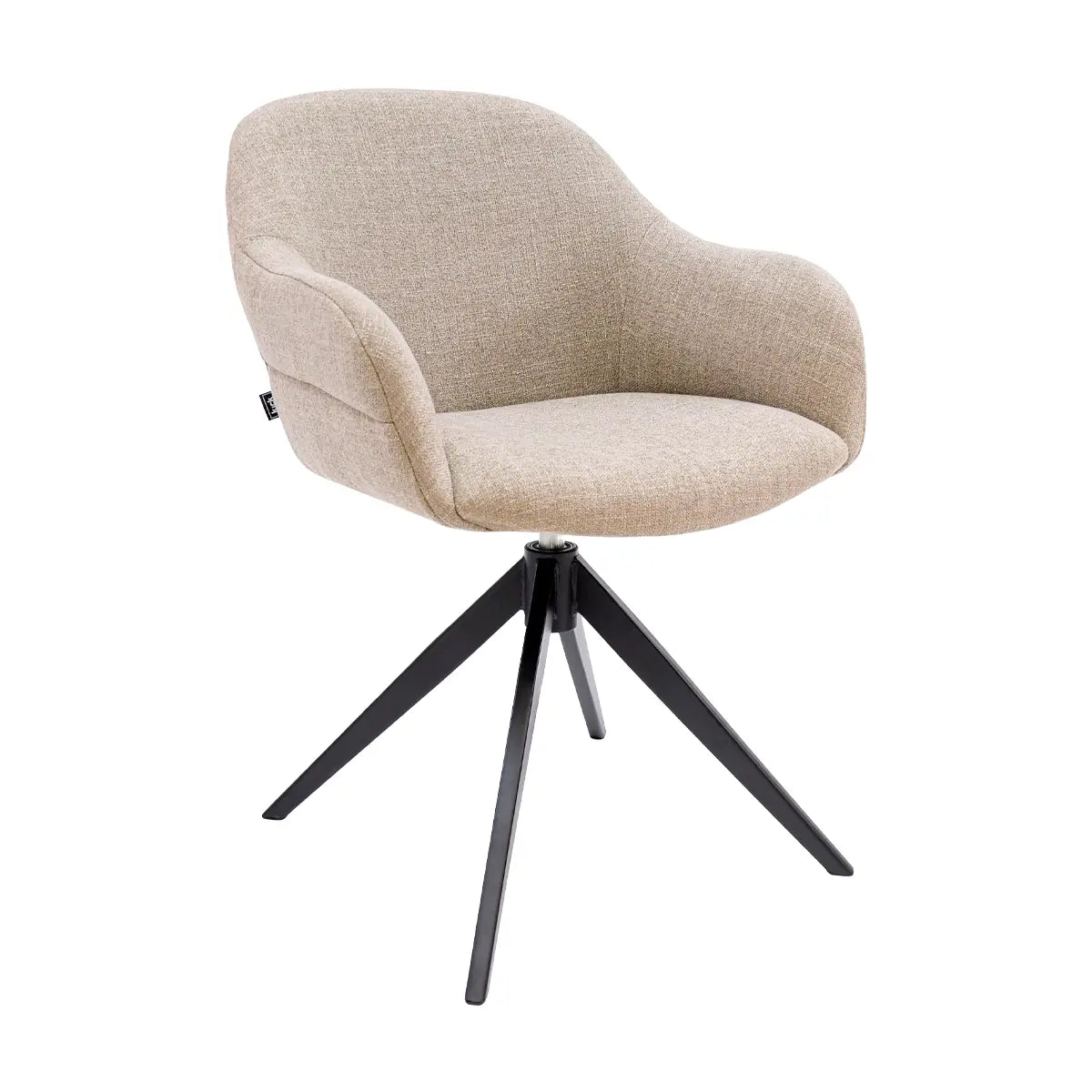 Drehstuhl – Strukturstoff Bezug, Drehbares Metallgestell, Taupe Farbe - Noel | Kick Collection