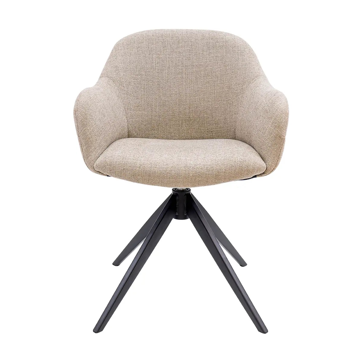 Drehstuhl – Strukturstoff Bezug, Drehbares Metallgestell, Taupe Farbe - Noel | Kick Collection