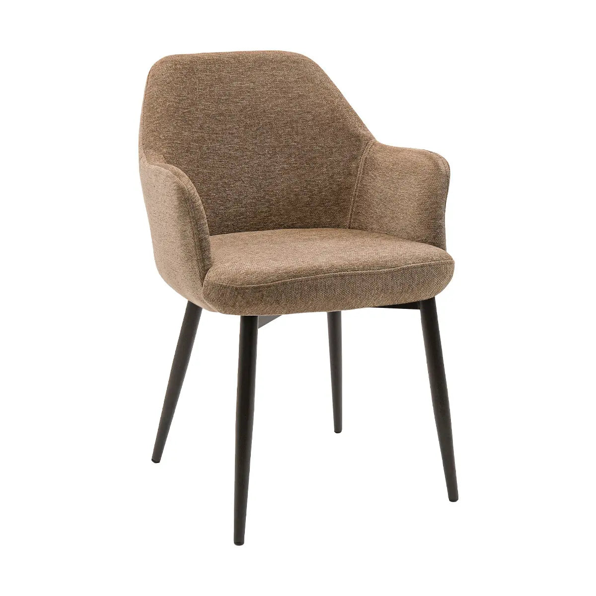 Esszimmerstuhl – Texture Stoff, Metallgestell Schwarz, Taupe Farbe - Jodi | Kick Collection