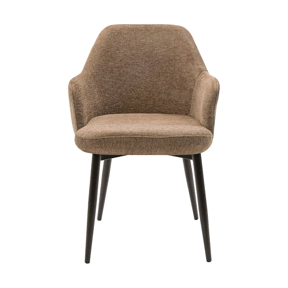 Esszimmerstuhl – Texture Stoff, Metallgestell Schwarz, Taupe Farbe - Jodi | Kick Collection