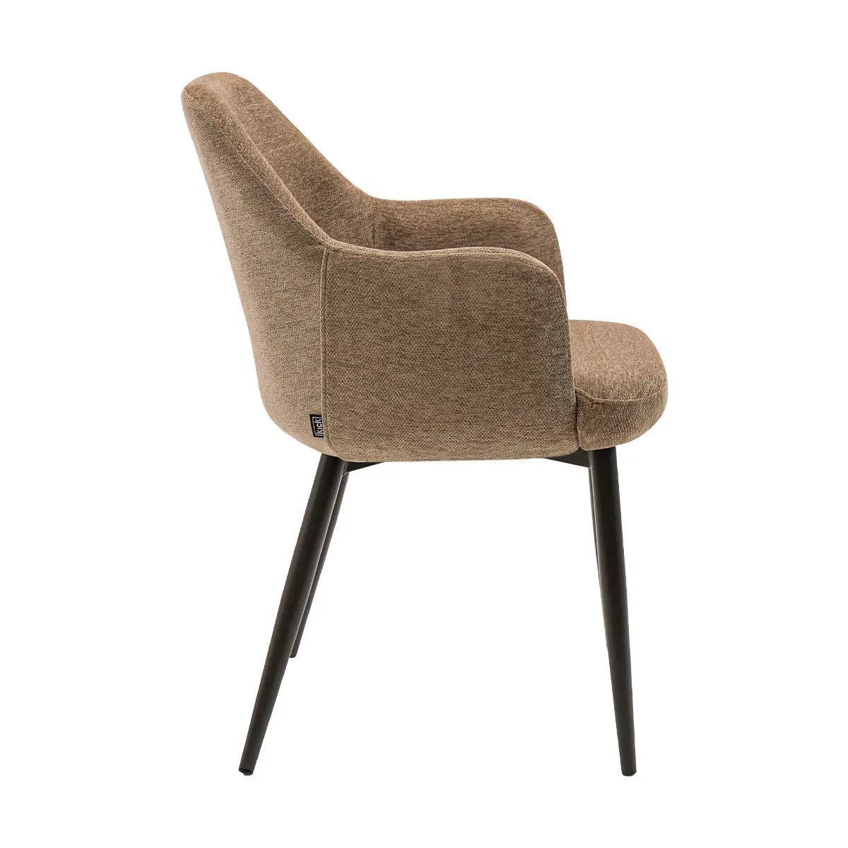 Esszimmerstuhl – Texture Stoff, Metallgestell Schwarz, Taupe Farbe - Jodi | Kick Collection