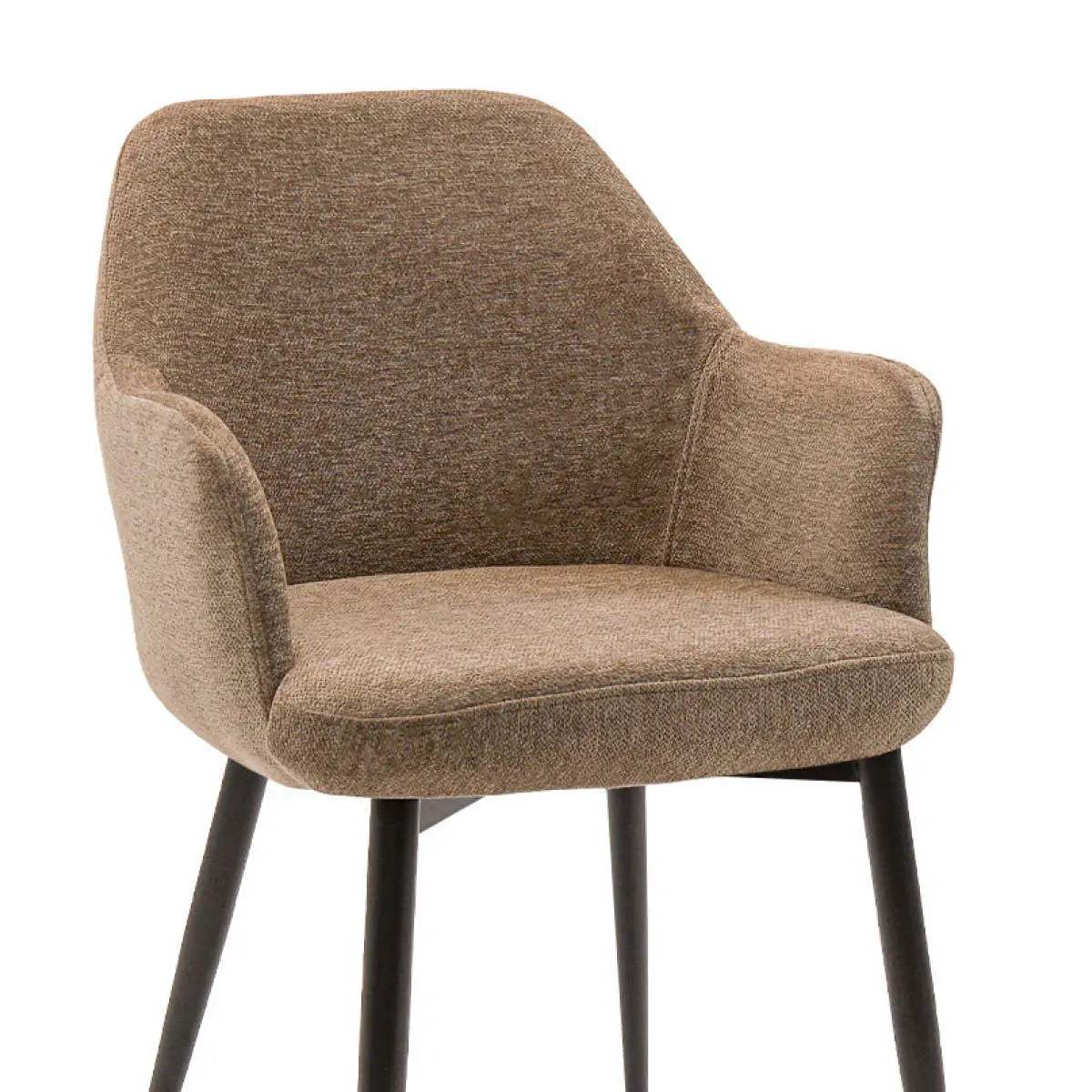Esszimmerstuhl – Texture Stoff, Metallgestell Schwarz, Taupe Farbe - Jodi | Kick Collection