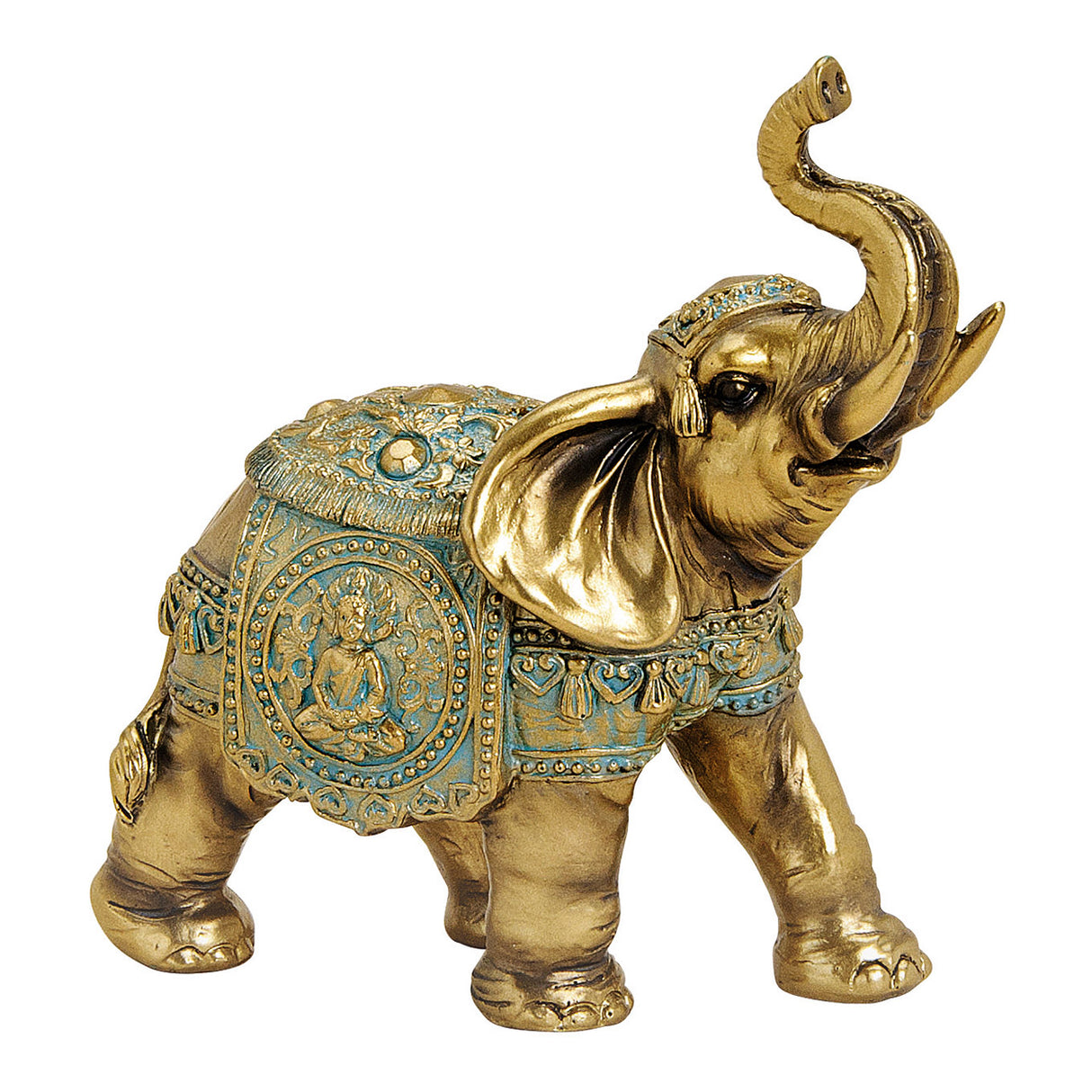 Dekofigur – Goldenes Poly, Elefanten Figur | Wurm