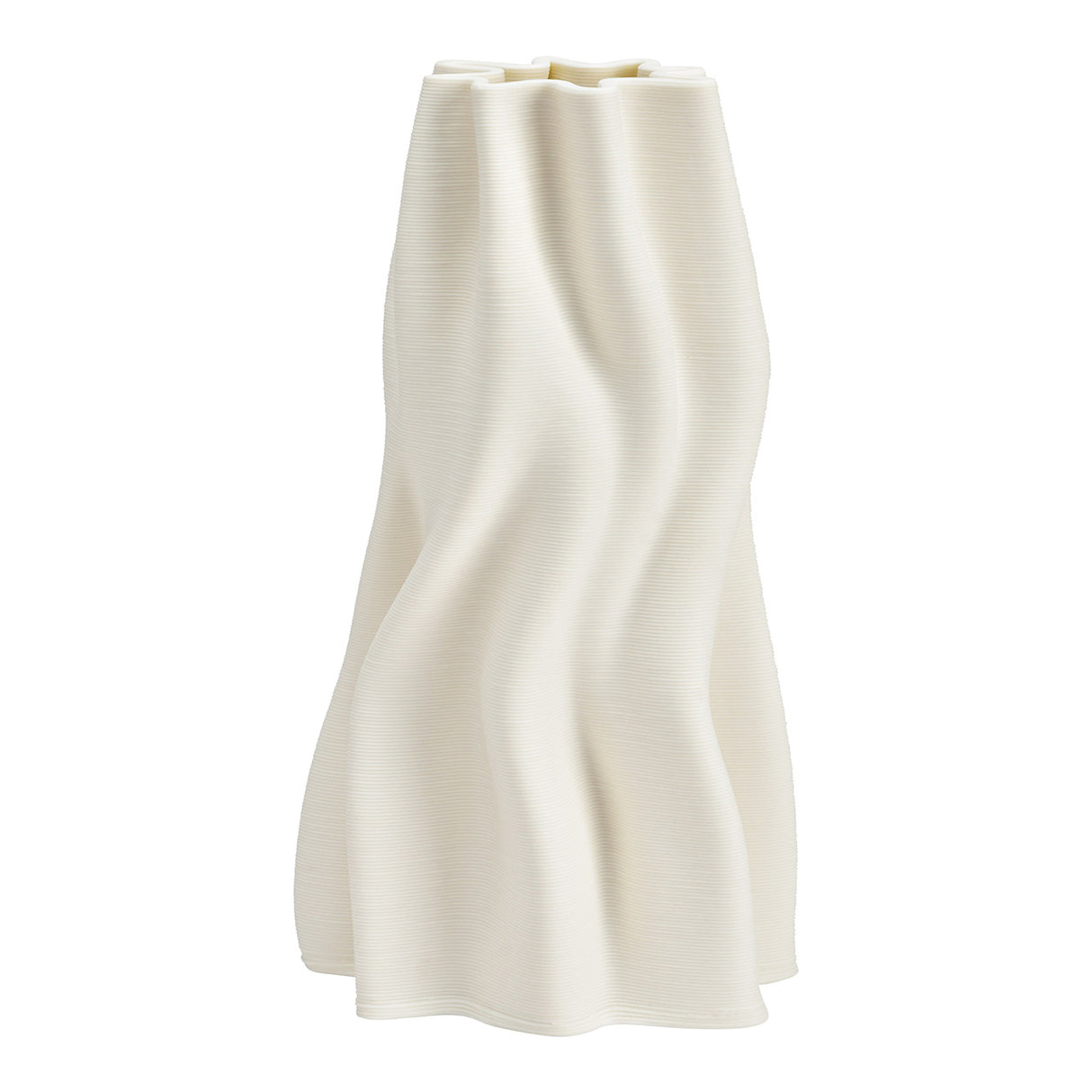 Vase – Dreidimensional Gedrucktes Design, Keramik Material, Weißer Farbton, Dekorative Struktur | WURM