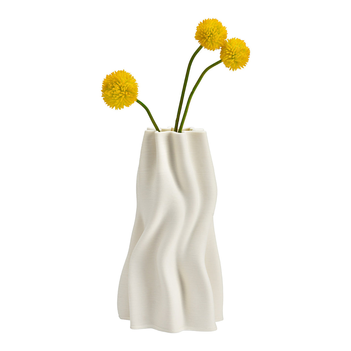 Vase – Dreidimensional Gedrucktes Design, Keramik Material, Weißer Farbton, Dekorative Struktur | WURM