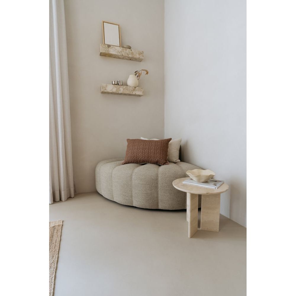 Kissenbezug – Bio-Baumwolle, Gestepptes Design, Braun-Ecru Farbe - Olivia | Studio Femme Home