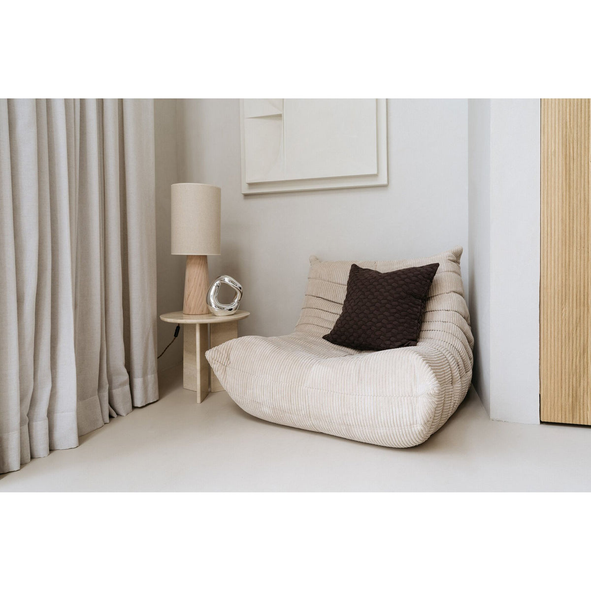 Cushion Cover - Jacquard Weave, Organic Cotton, Concealed Zipper, Artisanal Craftsmanship - Ella | Studio Femme Home