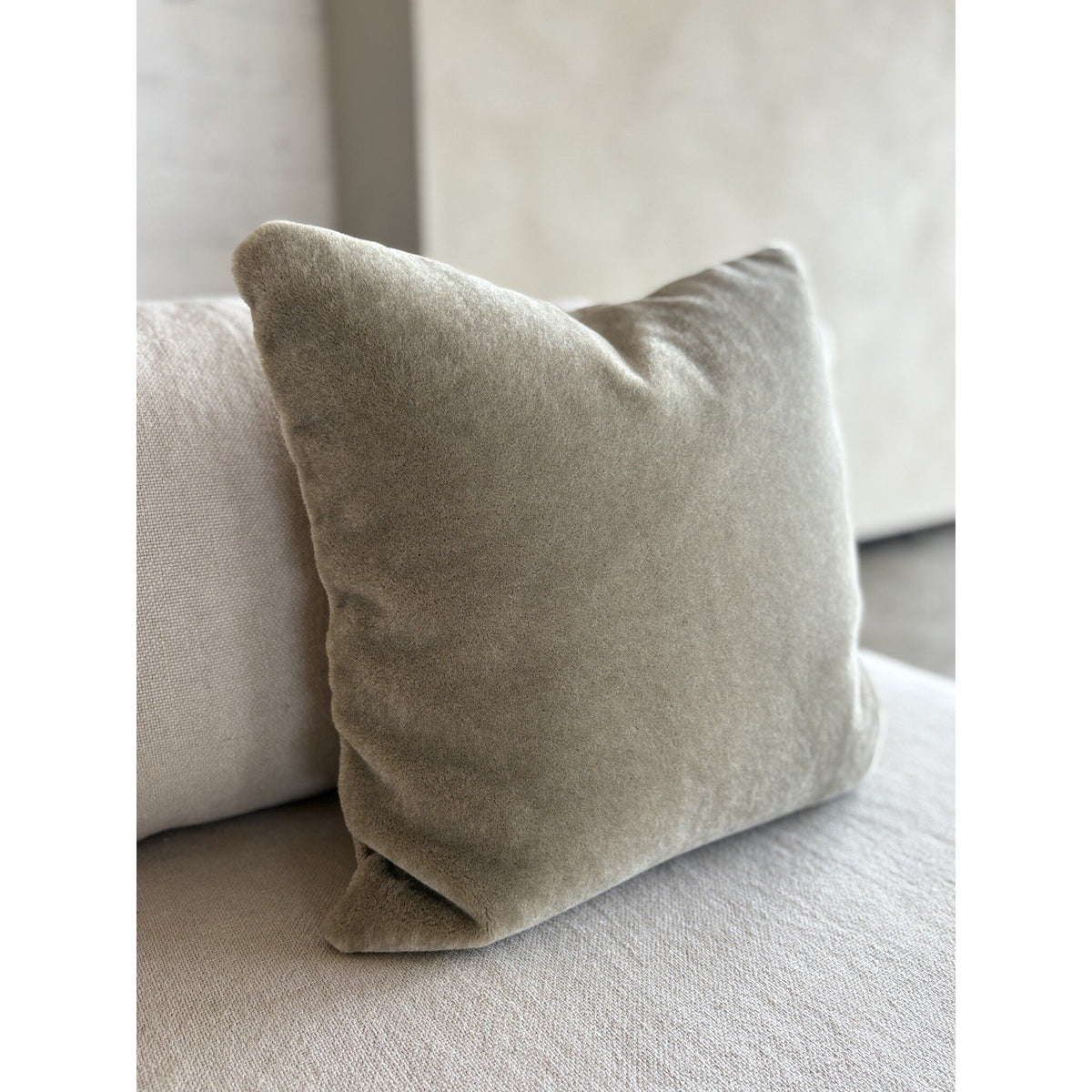 Cushion Cover – Mohair Velvet Front, Recycled Textile Back, Concealed Zipper, Luxurious Feel – Amy | Studio Femme Home