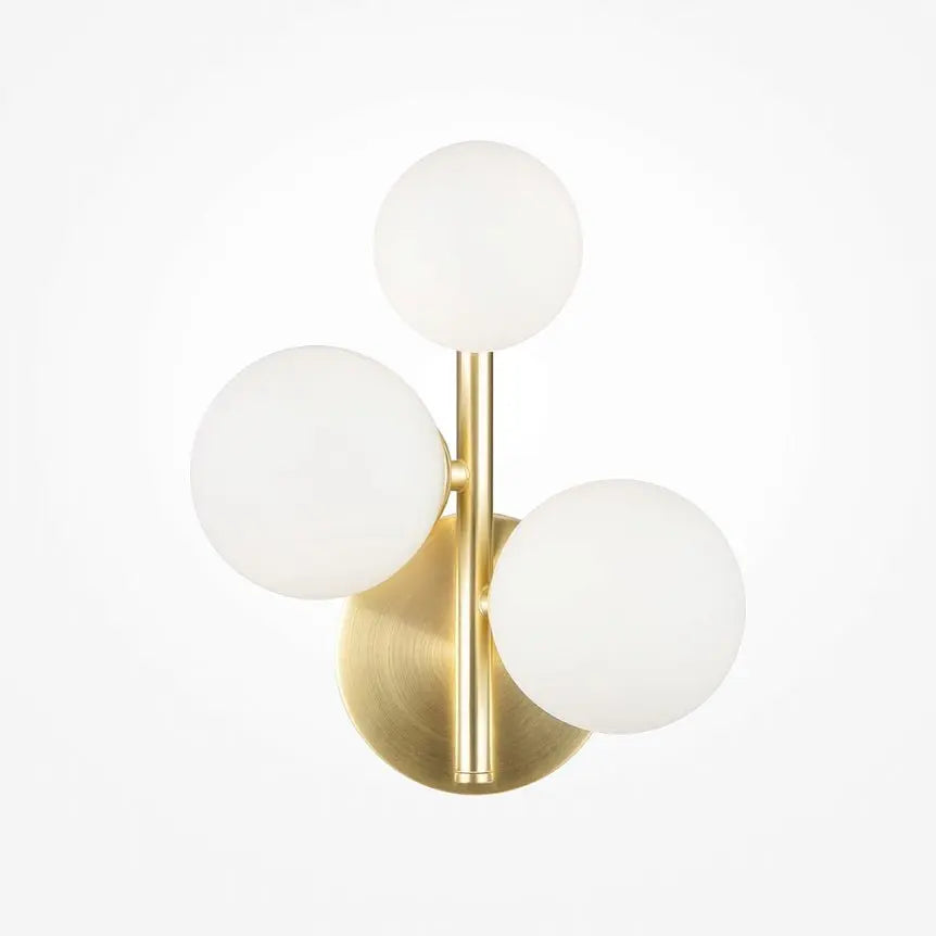 Wall lamp satin brass finish with white opal glass spheres – Dallas | Maytoni