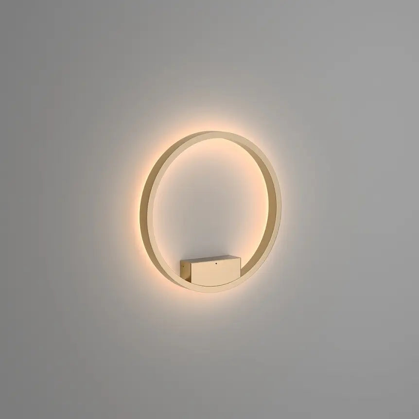 Wall lamp with gold-colored aluminum ring and white acrylic diffuser – Rim | Maytoni