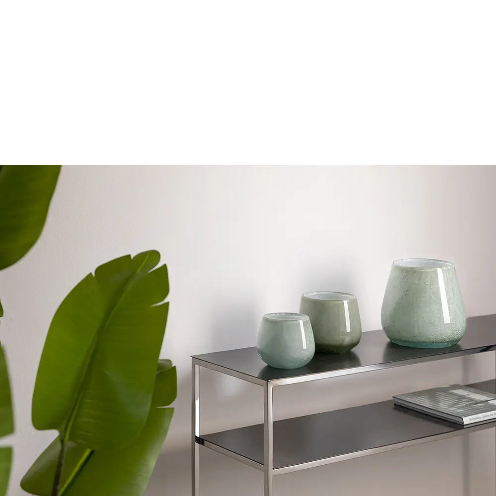 Glasvase Windlicht – Farbverlauf, Strukturdekor, Unikat - Marly | Fink Living