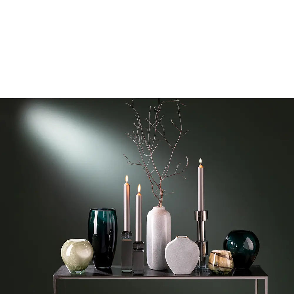 Kerzenständer – Rauchglasoptik, Kristallklar, Elegant - Bodi | Fink Living