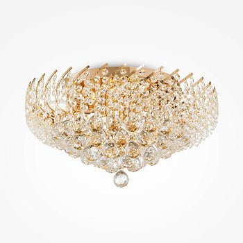 Kronleuchter mit Gold‑Metallrahmen Kristall‑Anhänger 9‑flammig – Karolina | Maytoni - Esszett Luxury | Stilvolles Wohnen mit Charakter
