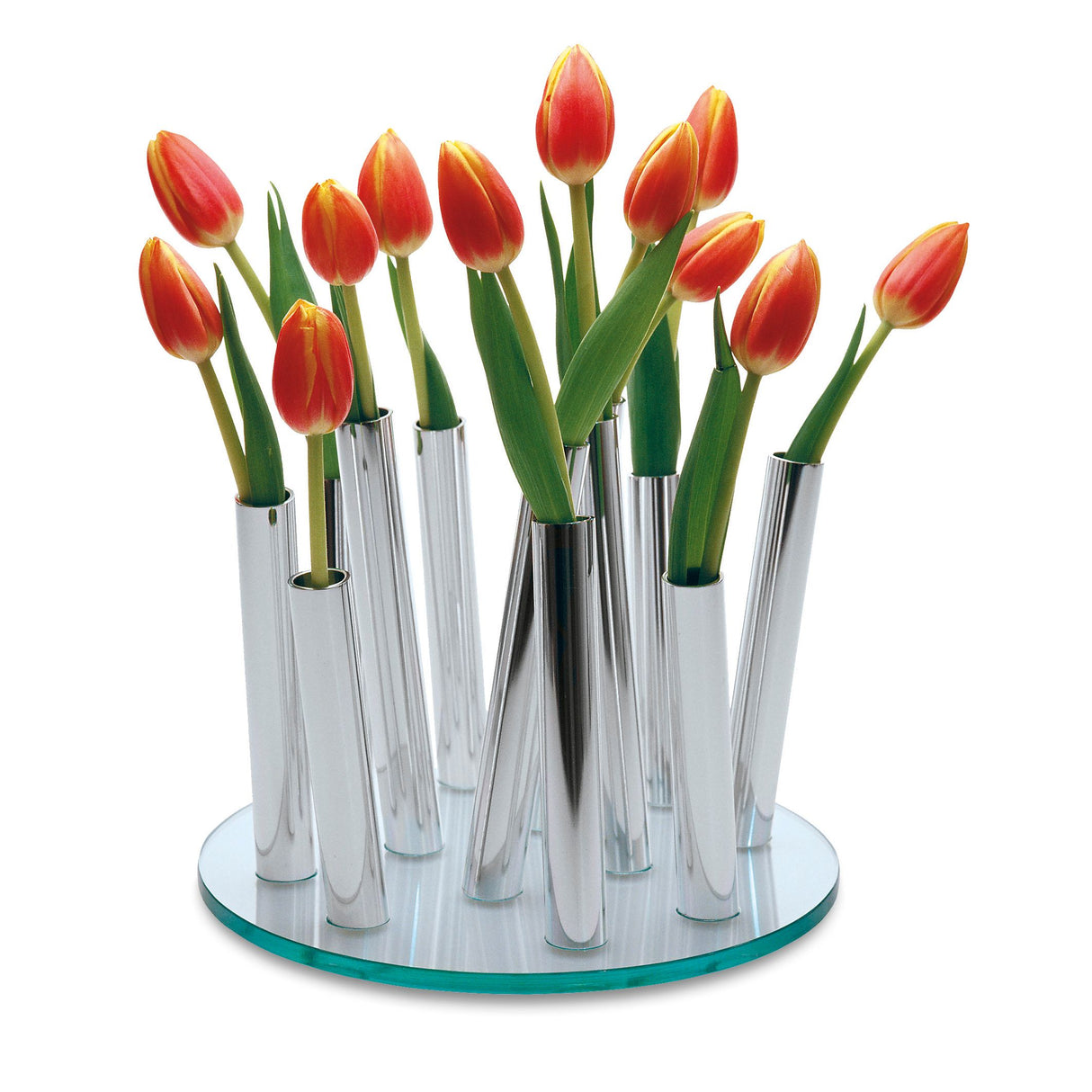 Vase Polierte Aluminiumröhrchen & Vielstieliges Wiesenarrangement-Design – Bouquet | Philippi